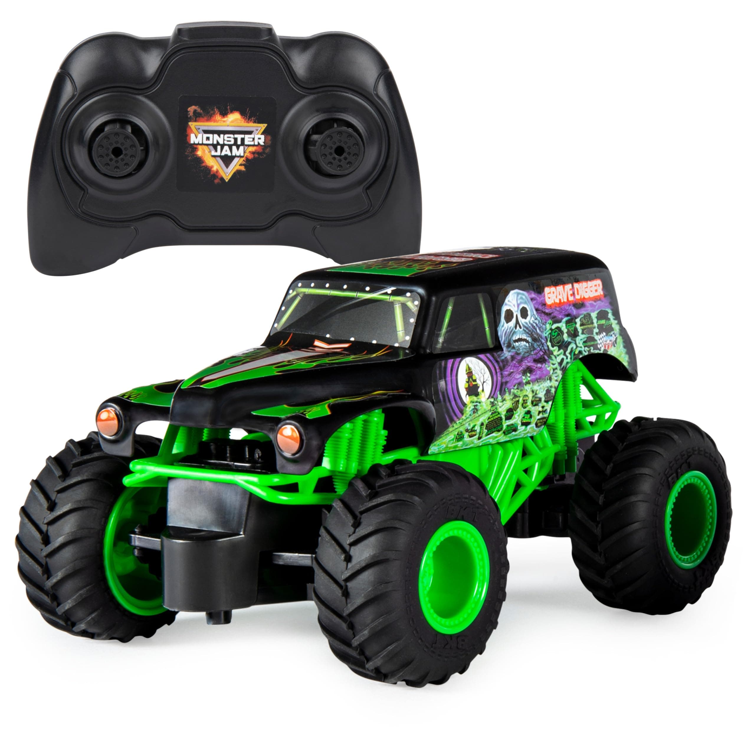 (Grave Digger) - Monster Jam, Official Grave Digger Remote Control Monster Truck, 1:24 Scale, 2.4 GHz, for Ages 4 and Up
