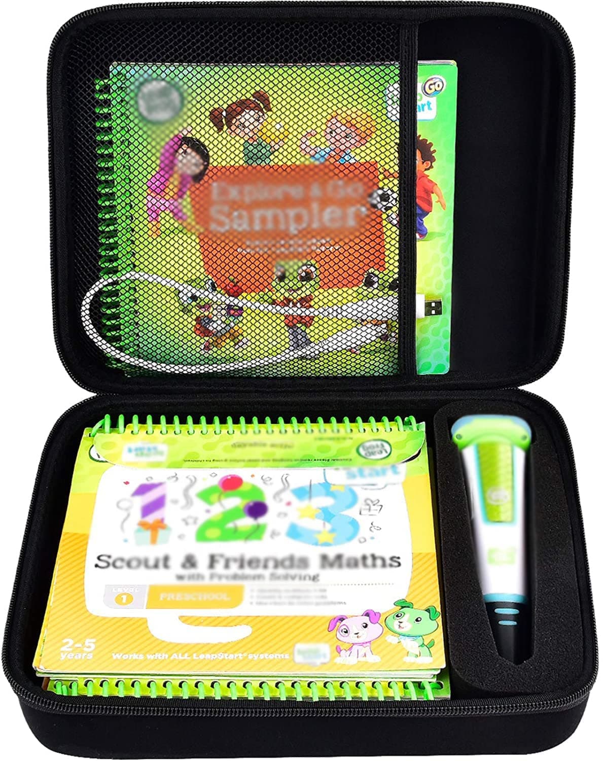 Case Compatible with LeapFrog for LeapStart Go System and for LeapFrog for LeapStart 3D/ for Pre-Kindergarten Activity Book of Level 1 2 3. Storage Carrying Holder Fits for USB Cable（Box Only）
