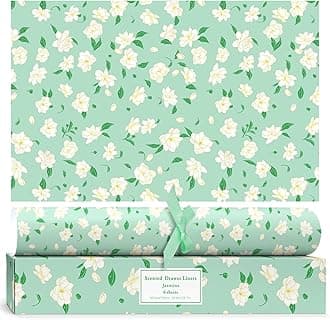 SCENTORINI Jasmine Scented Drawer Liners, Scent Paper Liners for Drawers, Dresser Shelf, Linen Closet, (6 Sheets)