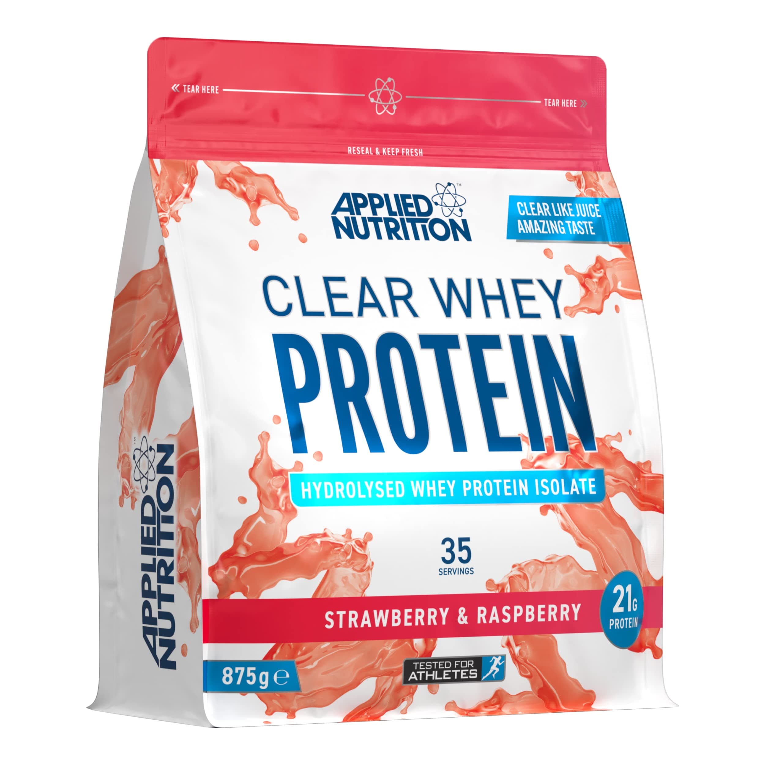 Clear Whey Isolate - Whey Protein Isolate, Refreshing High Protein Powder, Fruit Juice Style Flavours (35 Servings, Strawberry & Raspberry)