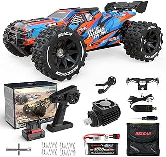BEZGAR HP141 Fast RC Cars for Adults - Max 50MPH Brushless RC Car, RC Trucks 4x4 Offroad Waterproof, 1:14 Scale RC Monster Trucks, Hobby Off Road RC Electric Car, Remote Control Cars for Adults