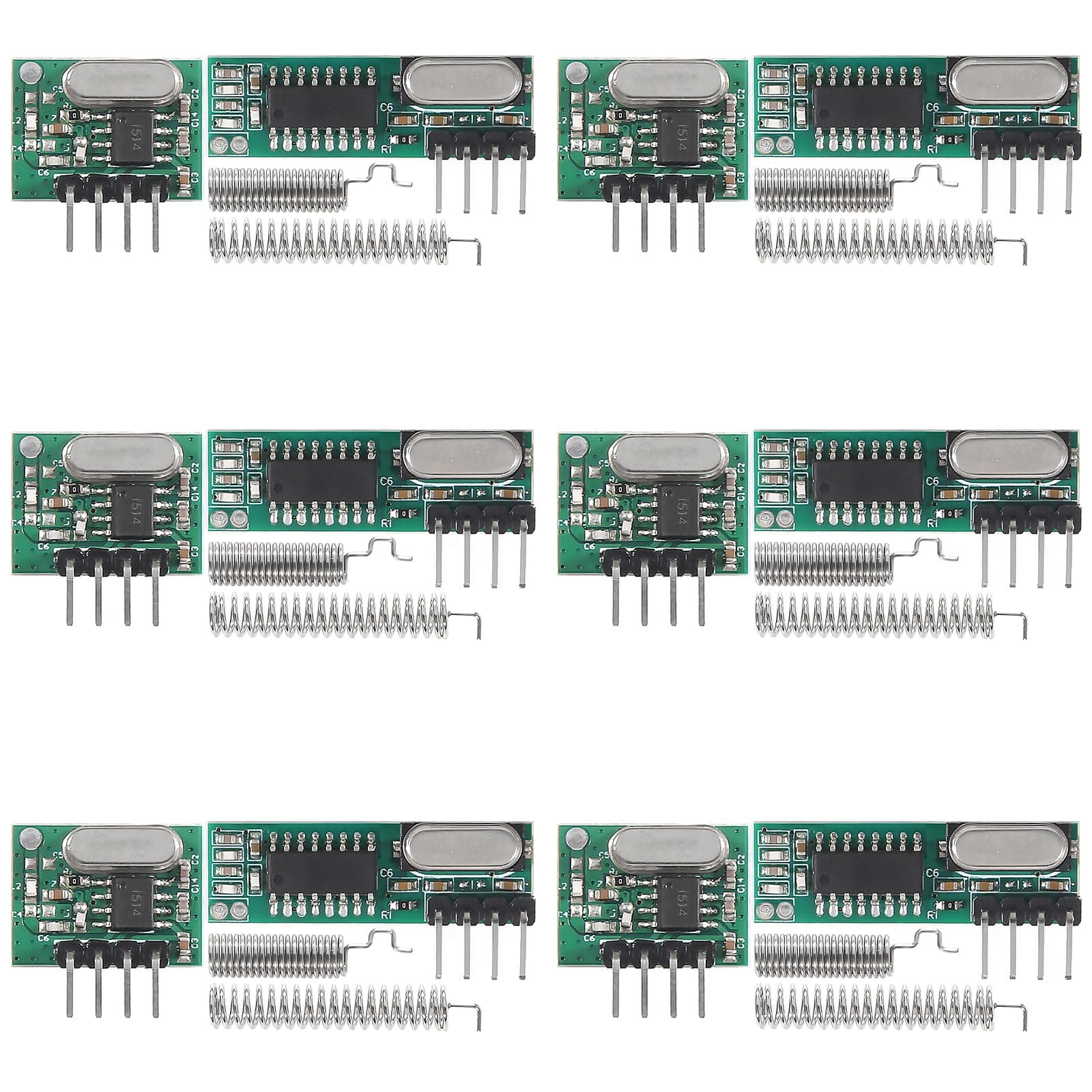6pcs 433mhz Wireless RF Transmitter and Receiver with Antenna Ask Remote Control Module DIY Kit for Arduino DIY Kits