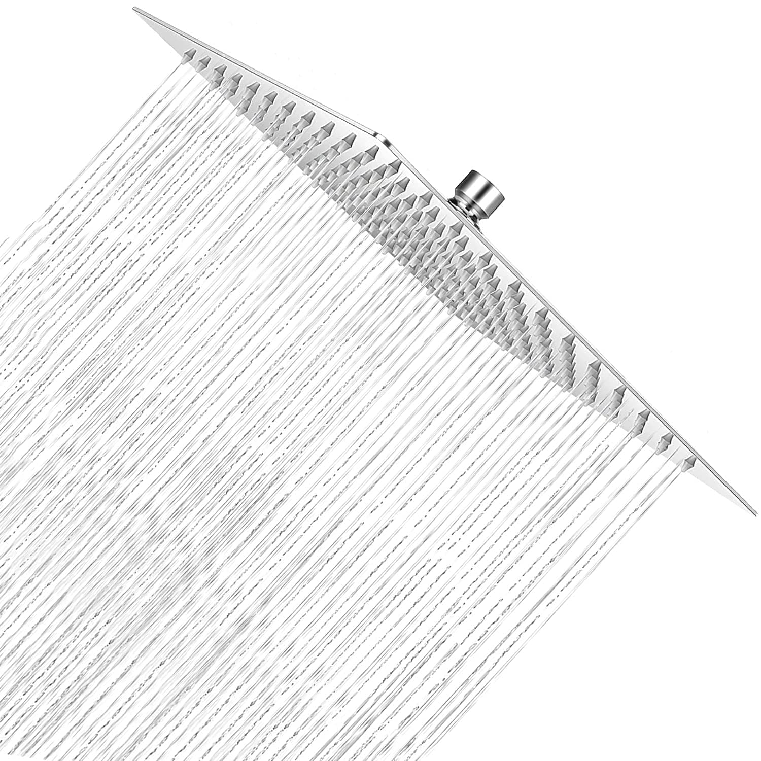 Drenky Square Rainfall Shower Head Powerful High Pressure 10 '' Large Fixed Shower Head Stainless Steel Universal Rain Replacement Adjustable Showerhead with Swivel Ball Ultra Thin Showerhead