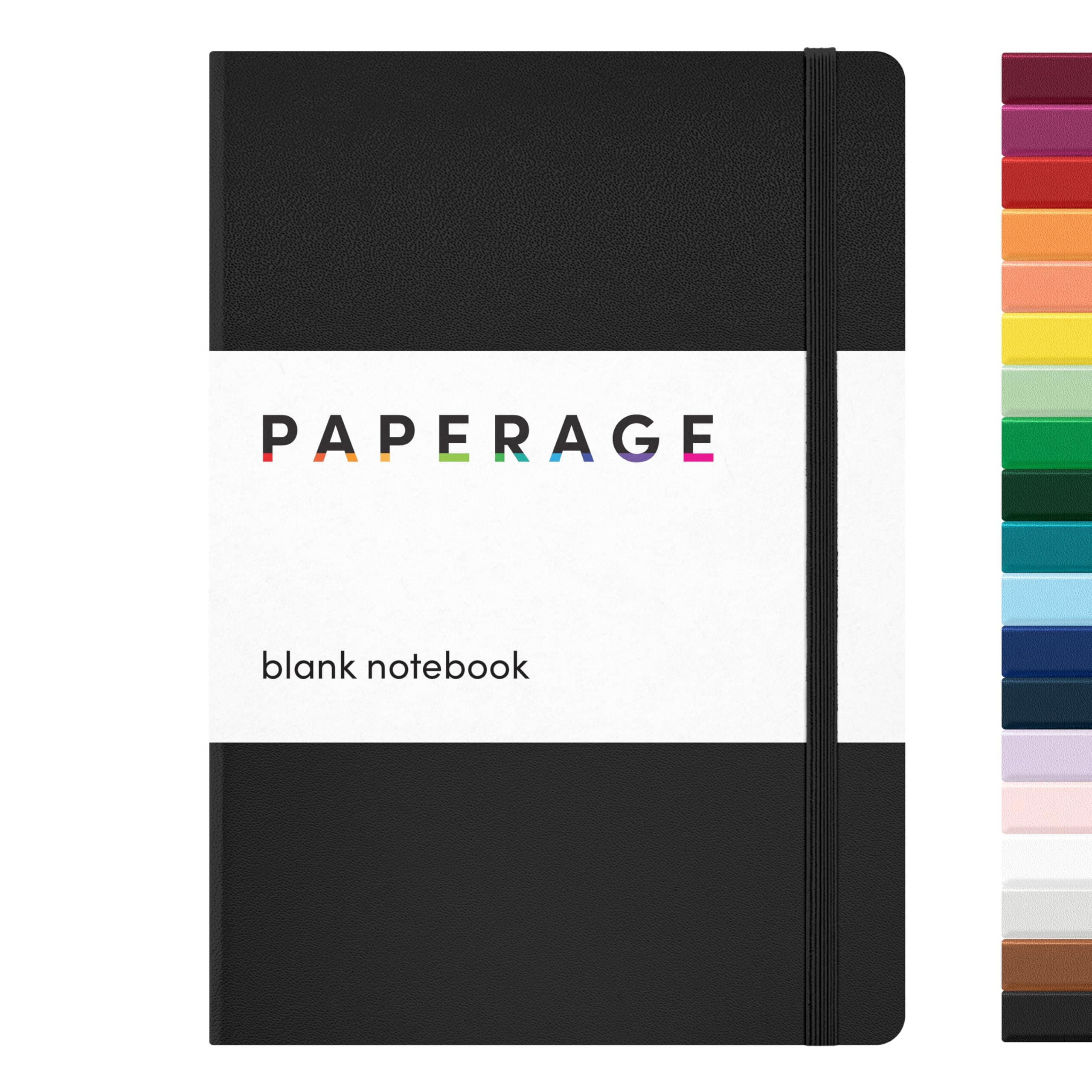 Blank Journal Notebook, (Black), 160 Pages, Medium 5.7 inches x 8 inches - 100 GSM Thick Paper, Hardcover