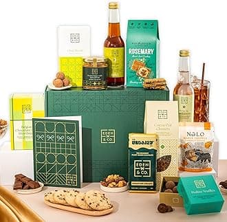 Vegan Hamper with Truffles & Hot Chocolate Set, Gift Hamper Women & Men Plus 2 Non-Alcoholic Mocktails by EDEN & CO