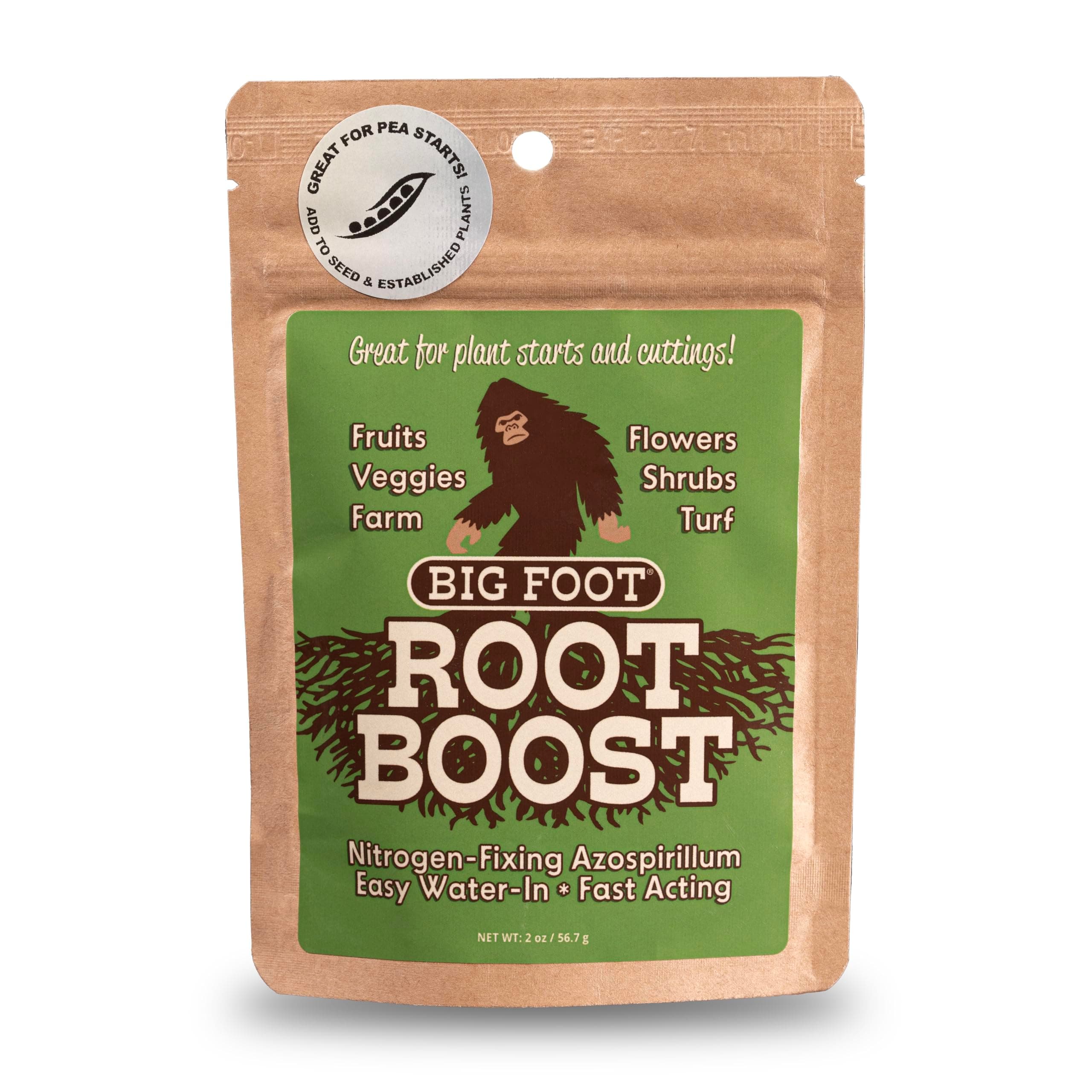 Probiotic Root Boost Water Soluble Powder For Established Plants and Transplants - GROW ROOT SIZE, Increase Nitrogen, Grow New Plants from Cuttings, Pea Inoculant - 2 Ounces
