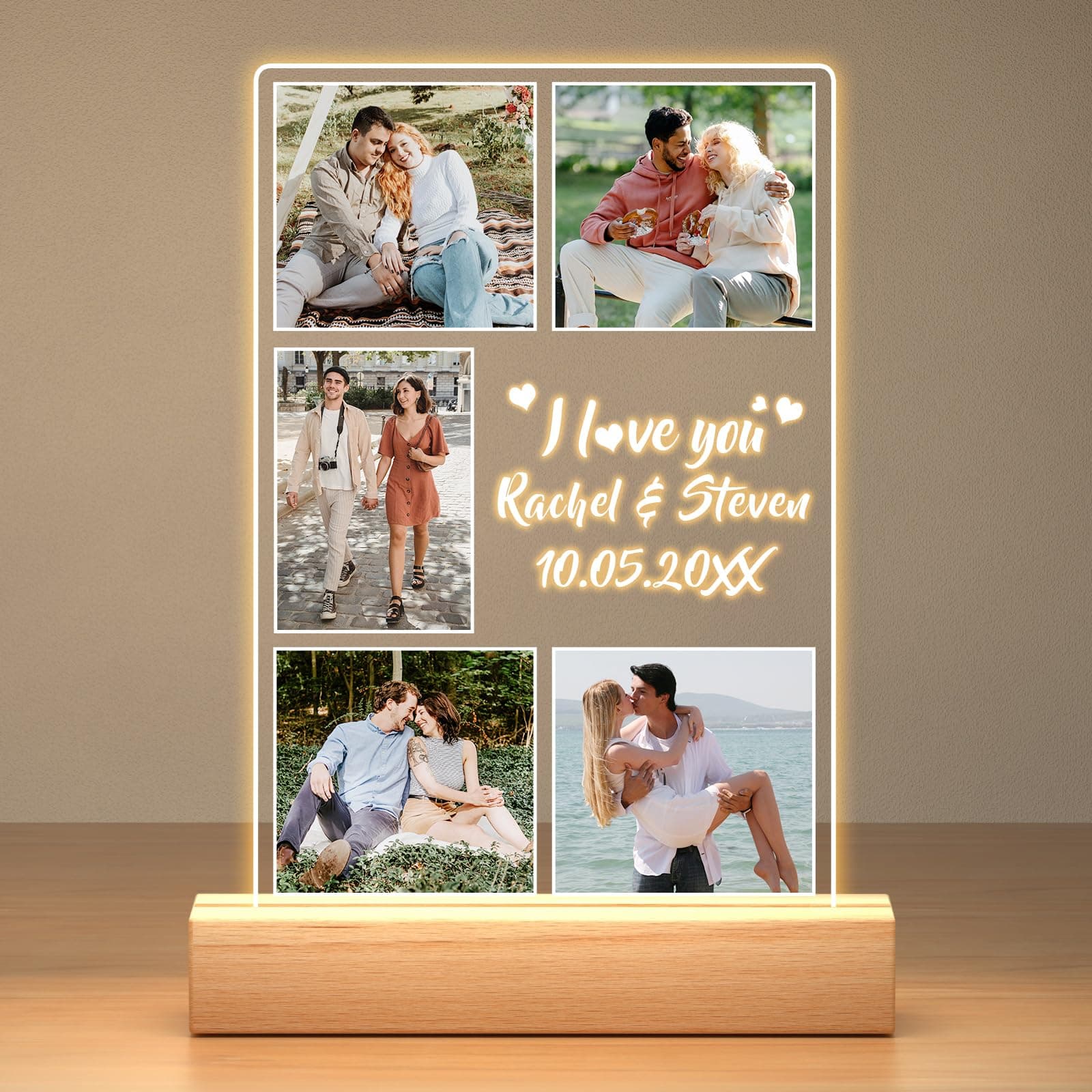 Custom Picture Frames, Personalized Photo Frame, Customized Picture Frame, Personalized Anniversary Birthday Gifts for Women Men Girlfriend Boyfriend Her Him Wife Husband