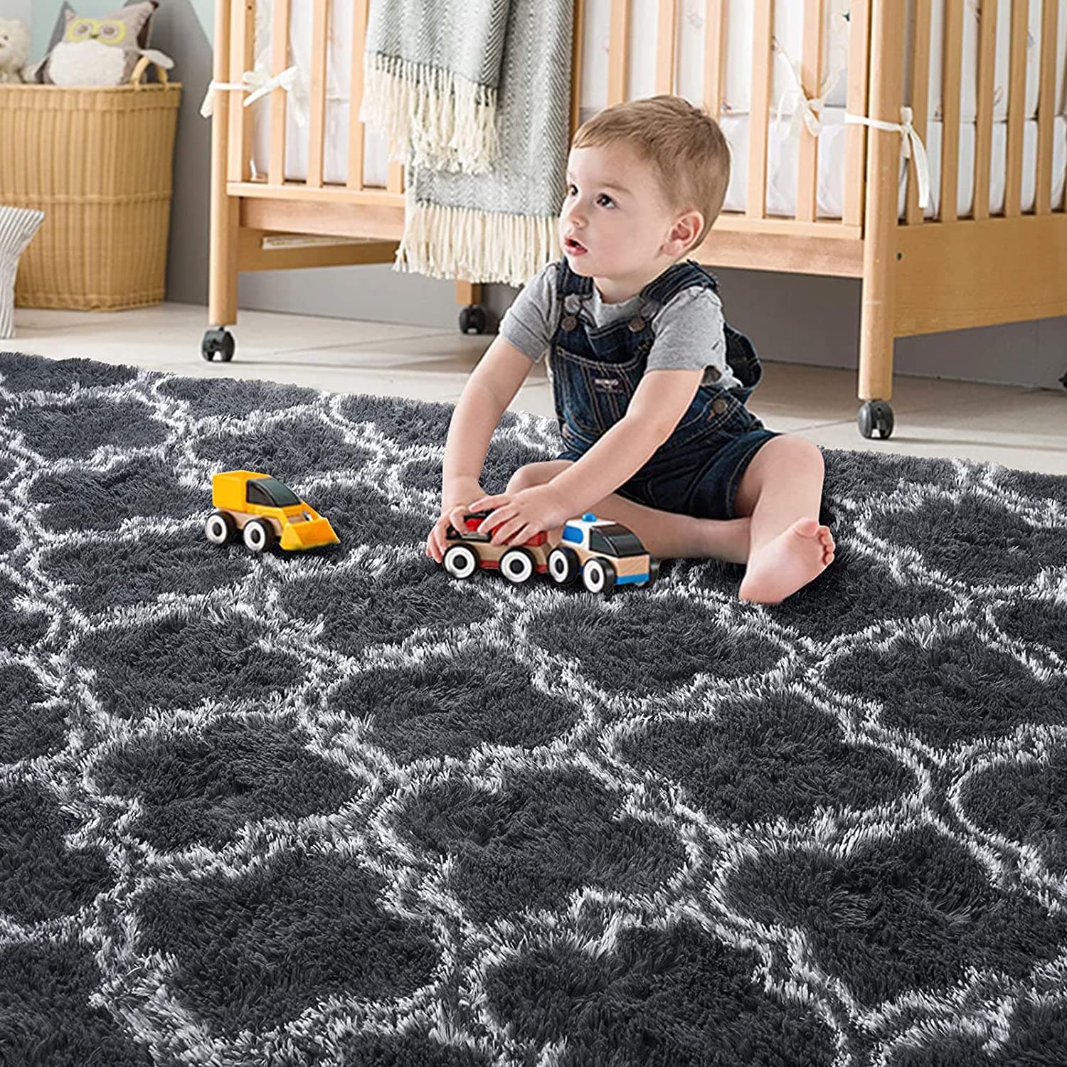 VF D&D Soft Area Rugs Fluffy Modern Geometric Rugs for Bedroom Living Room, Shaggy Floor Carpets Large Indoor Mat for Kids Teen's Room Nursery Home Decor 1.2Mx1.6M 1.6MX2M (Style 2,1.2M X 1.6M)