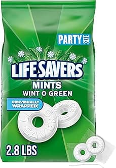 LIFE SAVERS Mints, Bulk Hard Candy Wint-O-Green Breath Mints, 2.8 LBS Party Size