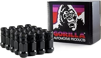 Gorilla Automotive45048BC-20 Black 14mm x 1.50 Thread Size Forged Steel Chrome Finish Open End Lug Nut, (Pack of 20)