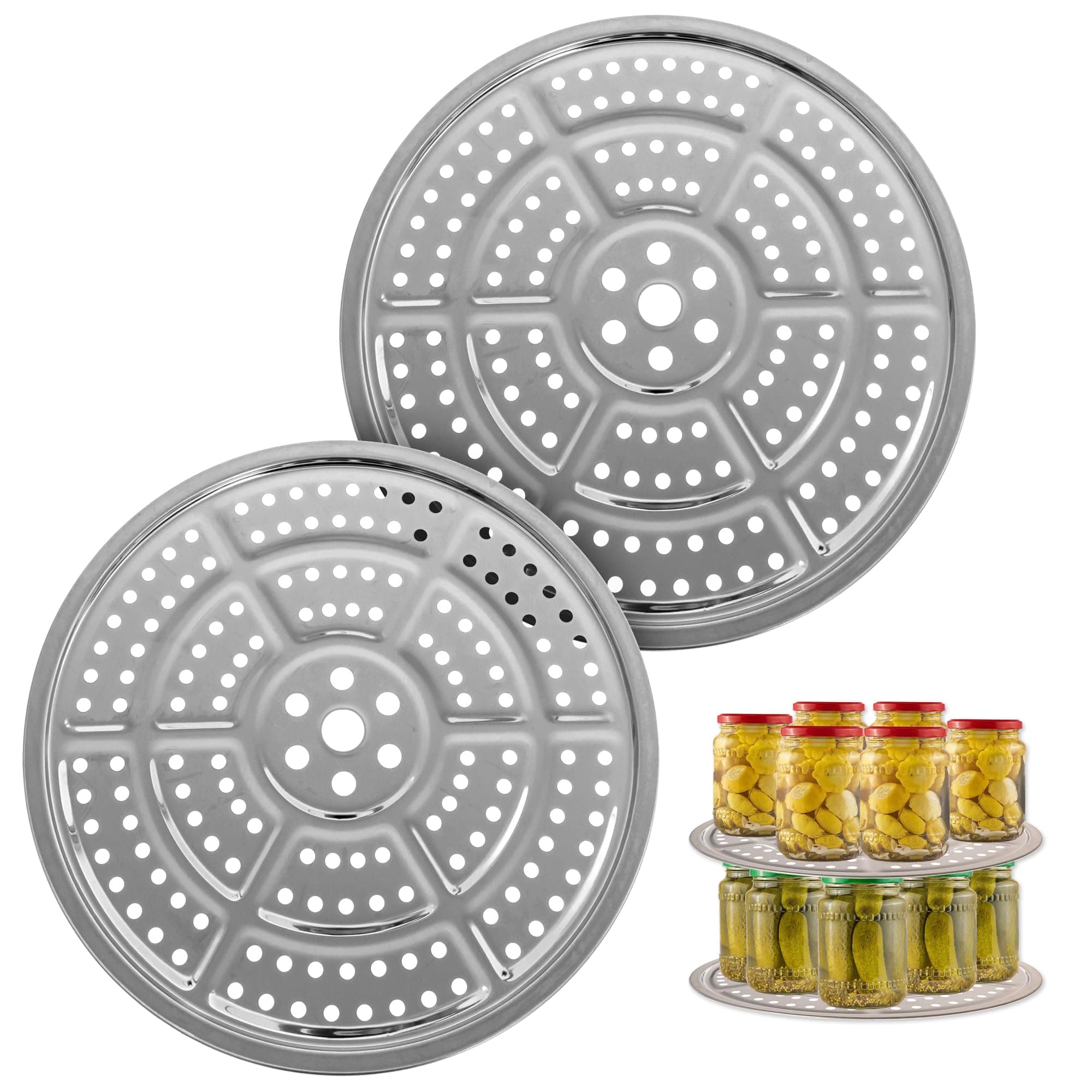 IMPRESA Stainless Steel Canning Rack - Stackable Design & Pressure Canner Rack - Universal Fit & Pressure Canning Accessories - 11 Inch, Pack of 2