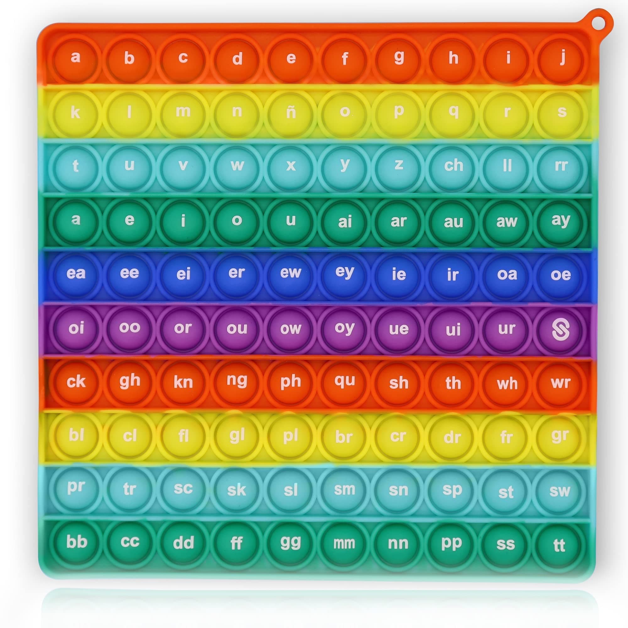 PETBSNVB Both Side Alphabet, Letter, ABC, Phonics Pop Board, Square Popper, Montessori Educational for Kindergarten Classroom Kids 1 2 3 Year Old