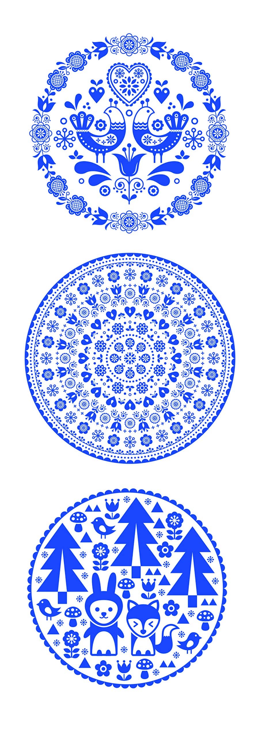 Real Art wall Hanging Ceramic Plates 7" (3 pcs set) Multicolor (Design 8)