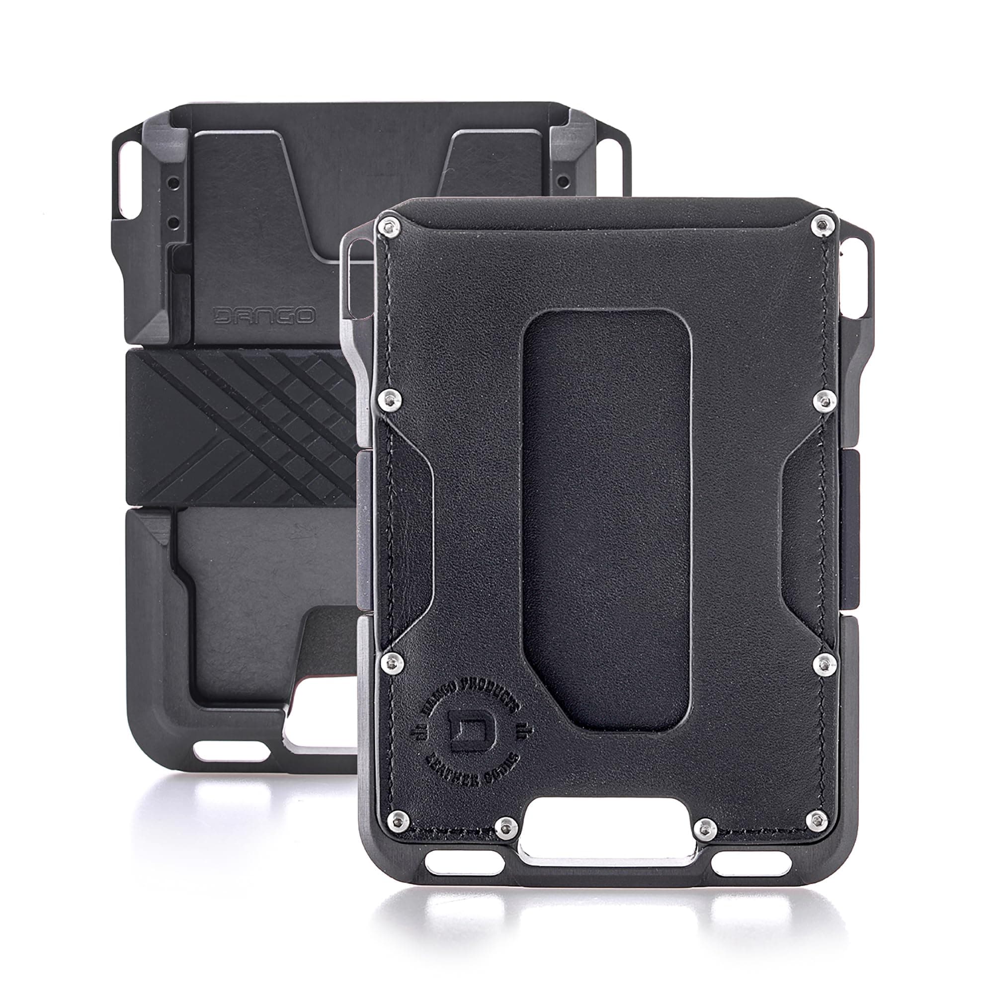 Dango Slim Minimalist Wallet for Men - RFID Blocking - Leather, Jet Black/Slate Grey