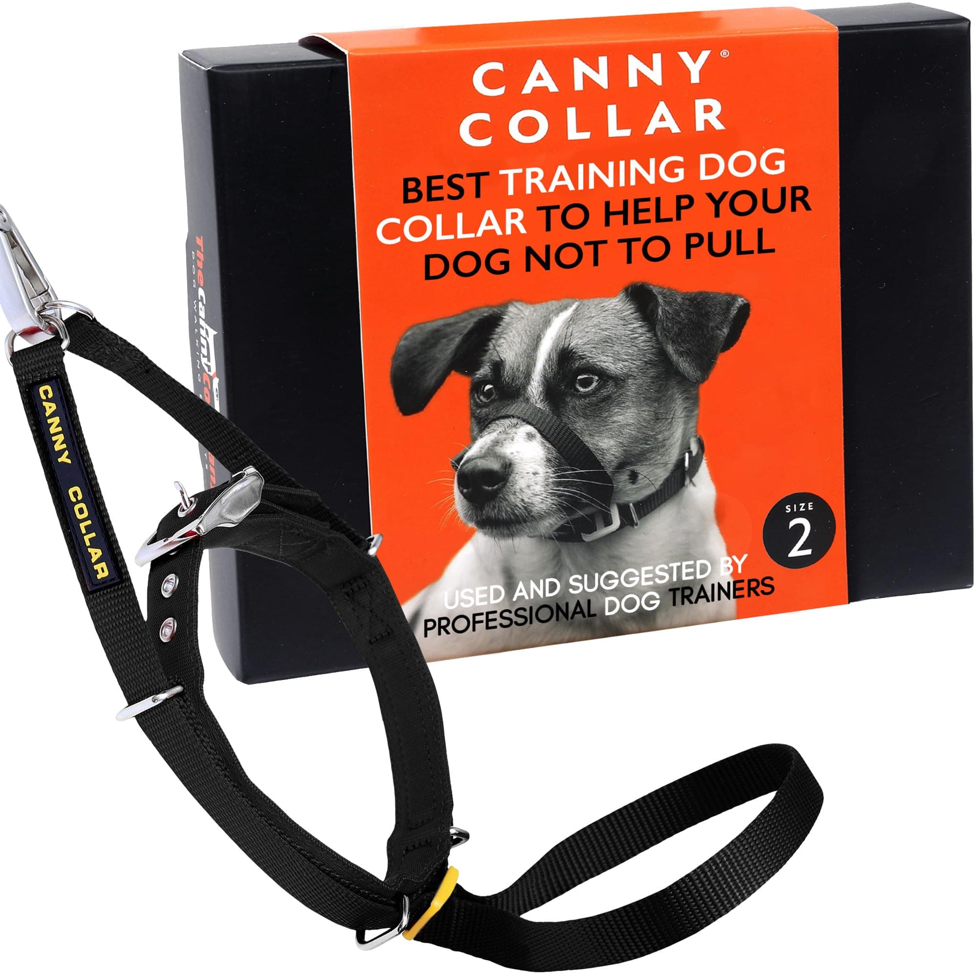Collar No-Pull Dog Headcollar | Train Your Dog To Stop Pulling & Walk On a Regular Collar & Loose Lead | Kind, Safe, Comfortable Training Aid | Black – Size 2