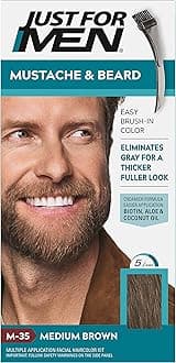 Color Gel Mustache & Beard M-35 Medium Brown 1 ea (Pack of 4)