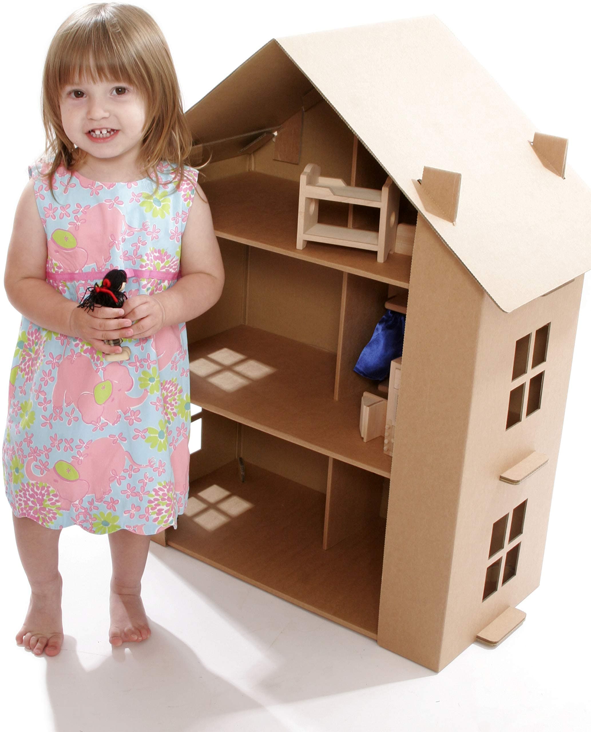 Cardboard Dolls House Activity Kit - Brown