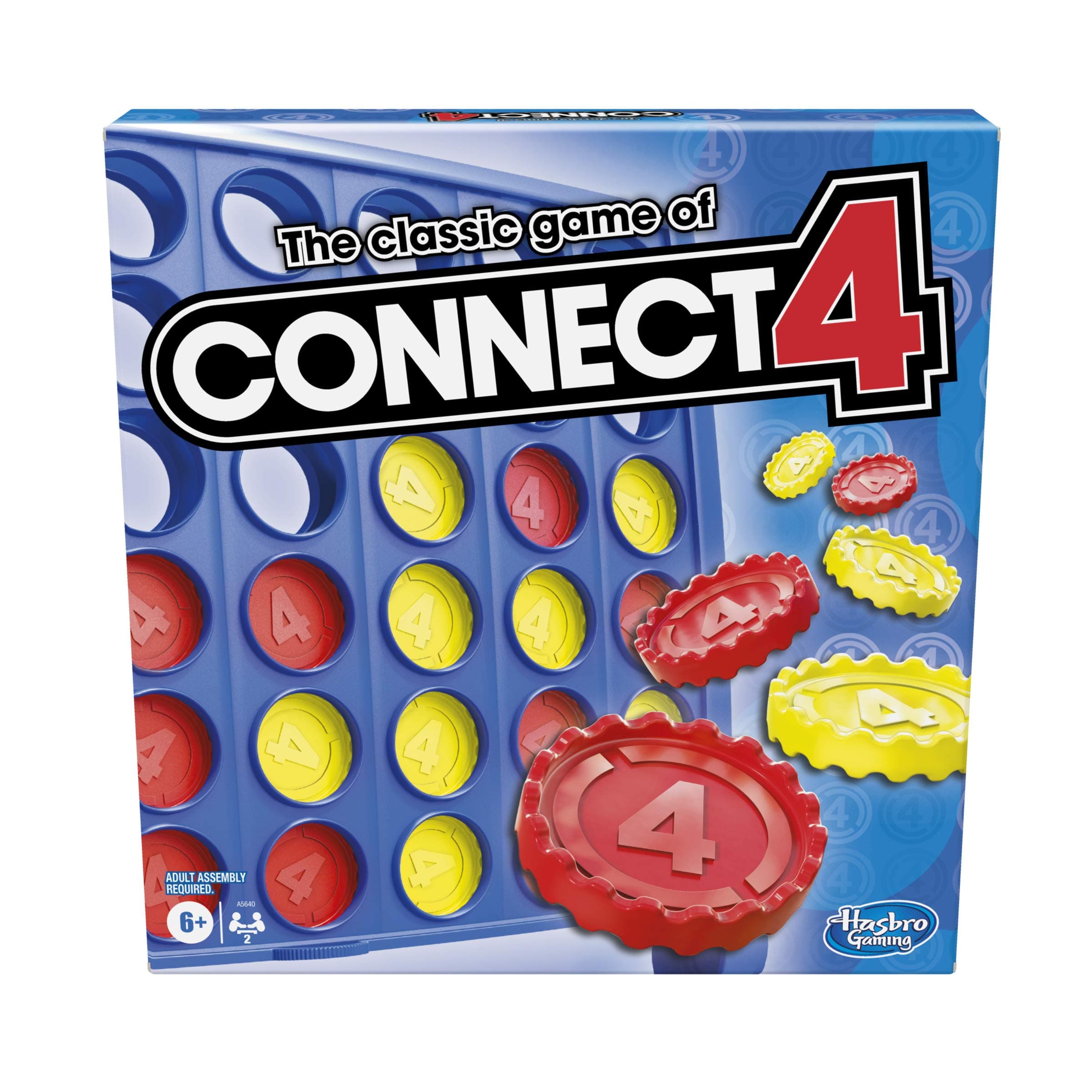 Hasbro Gaming Connect 4 Classic Grid, 4 in a Row Game, Strategy Board Games for Kids, 2 Players for Family and Kids, Easter Gifts for Boys and Girls, Ages 6+