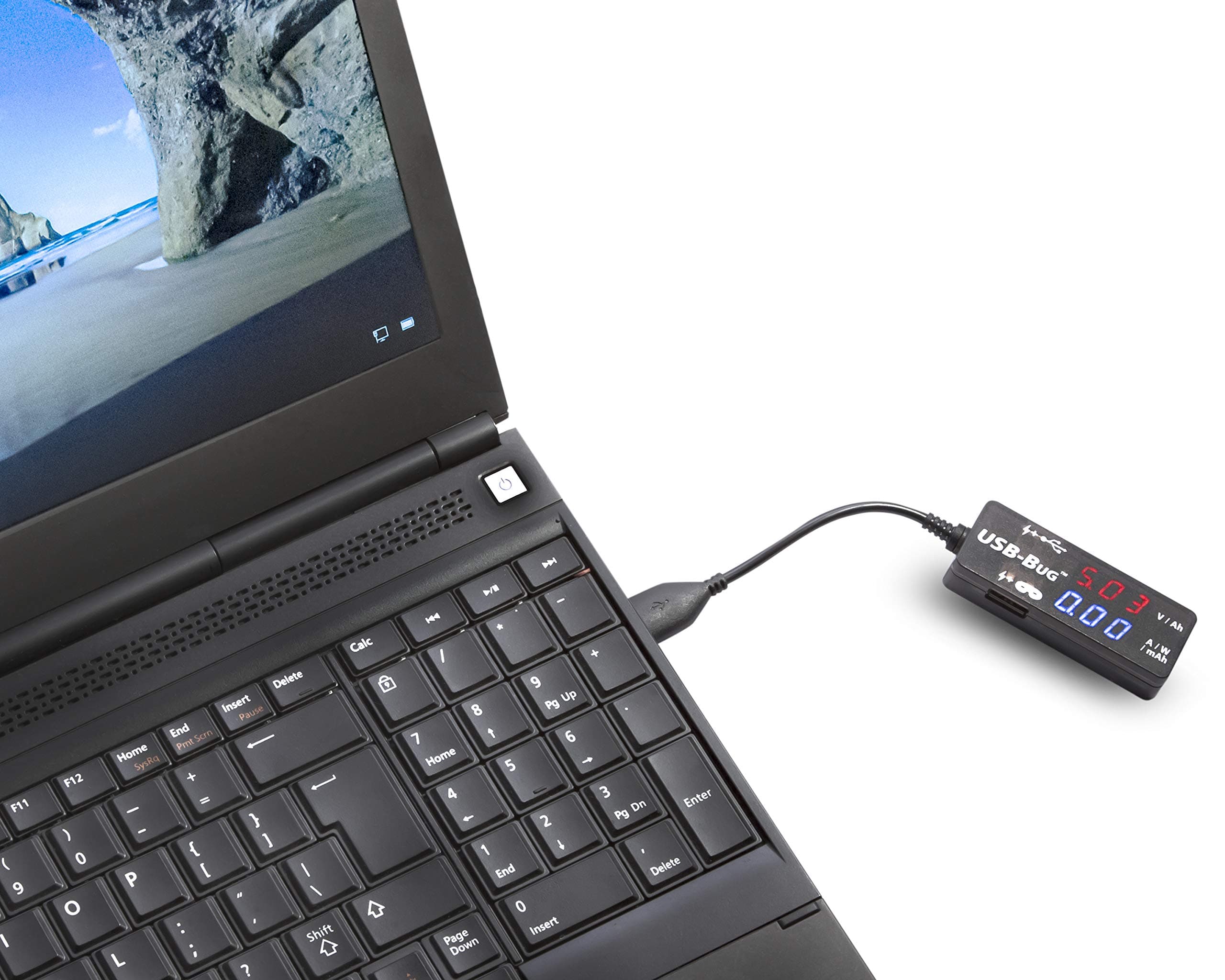 Triplett USB-Bug Dual-Output Inline USB-A Tester with Data Masking Port