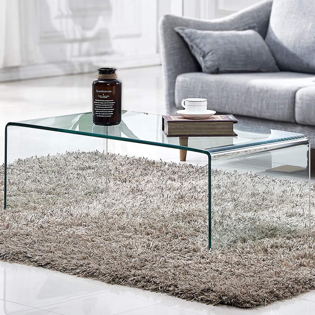 - Premium Tempered Glass Coffee Table,Small Modern Clear Coffee Table for Living Room,Match Well with Rug (39.4x19.7x13.8) | Premium, Living Room, Match Well with Rug