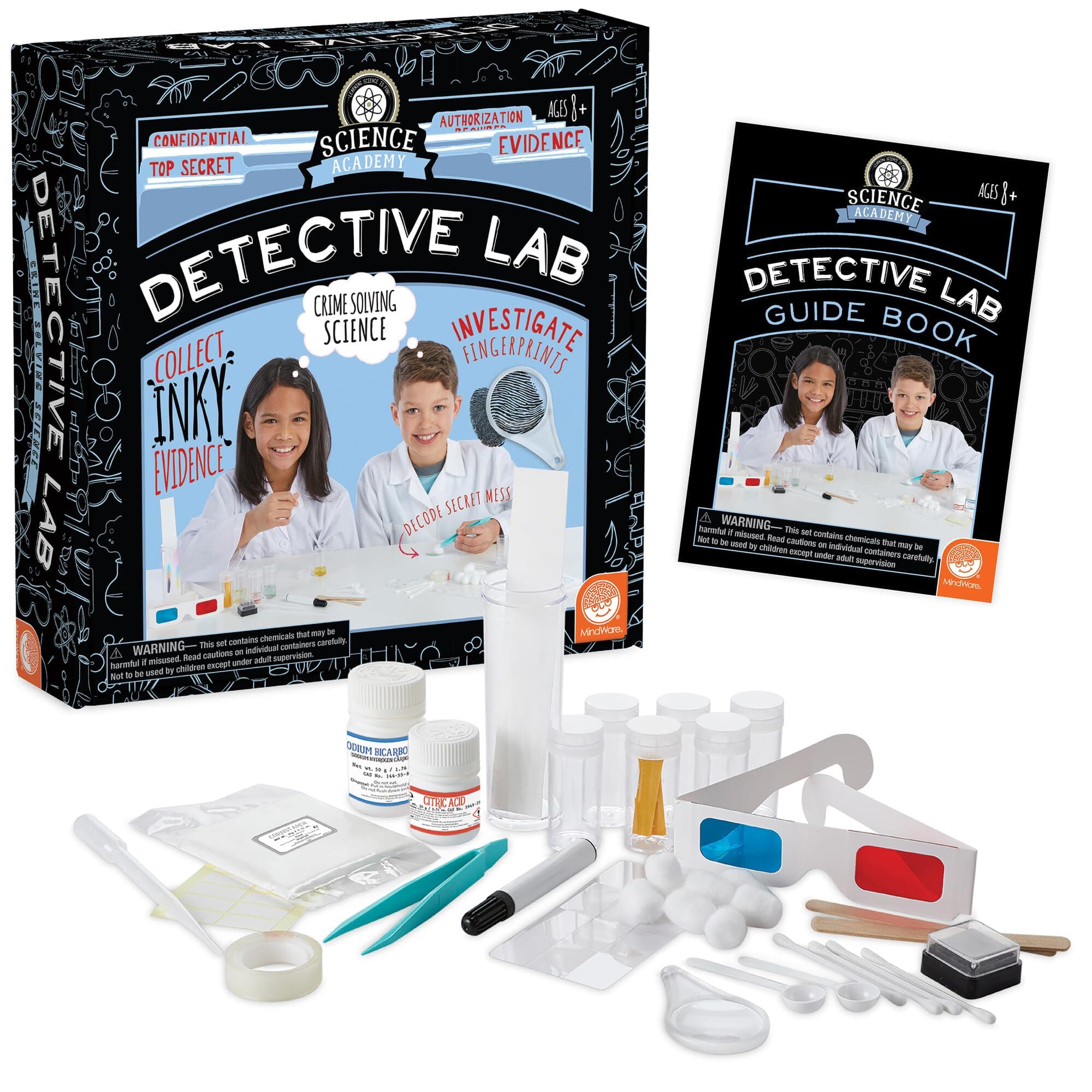 Science Academy Detective lab - Science Kits for Kids Age 8-12 - Kids Detective Kit Complete with 7 Forensics and Crime-Scene Investigations - Ages 8 and Up