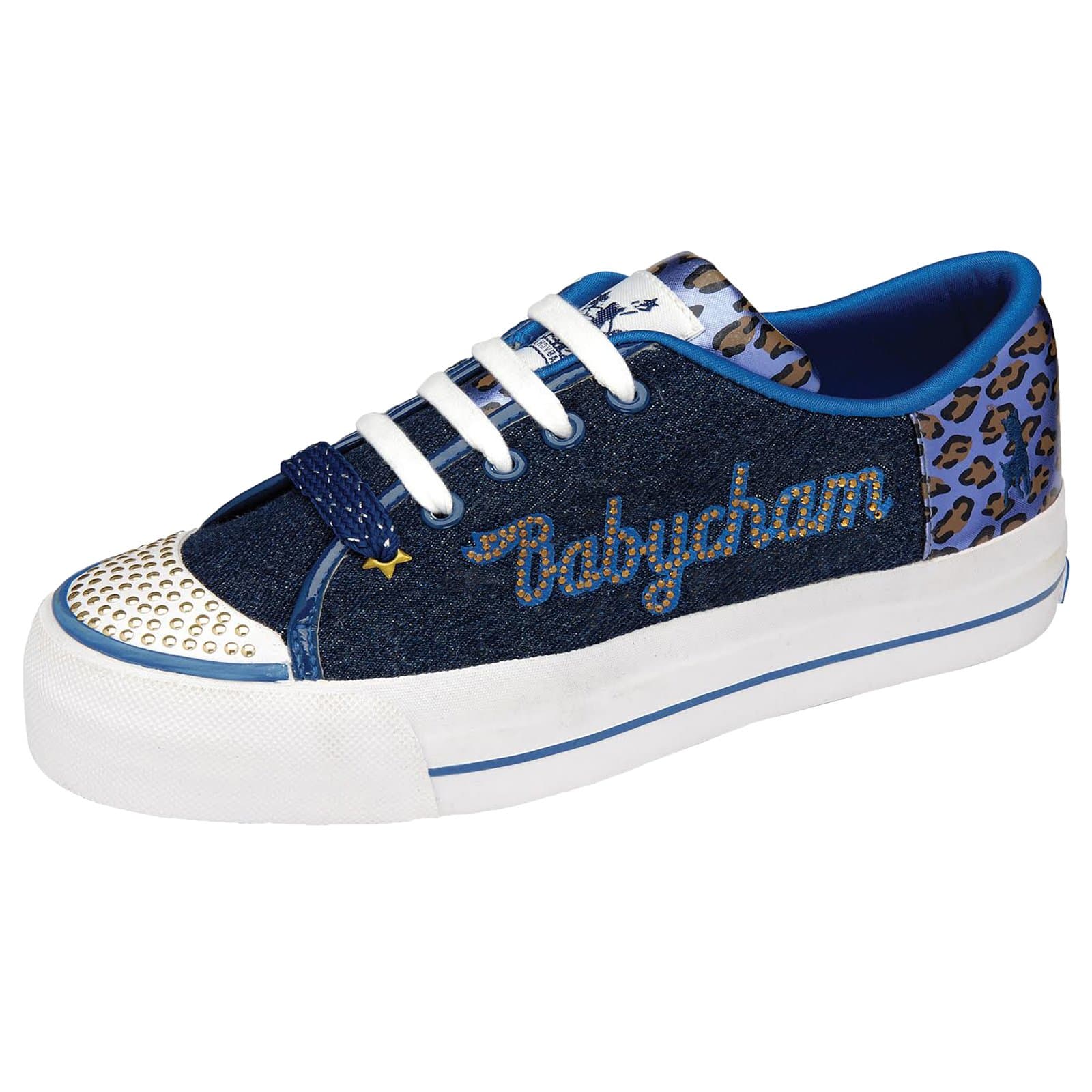 Babycham Jade Flatform Trainers Blue 4 UK