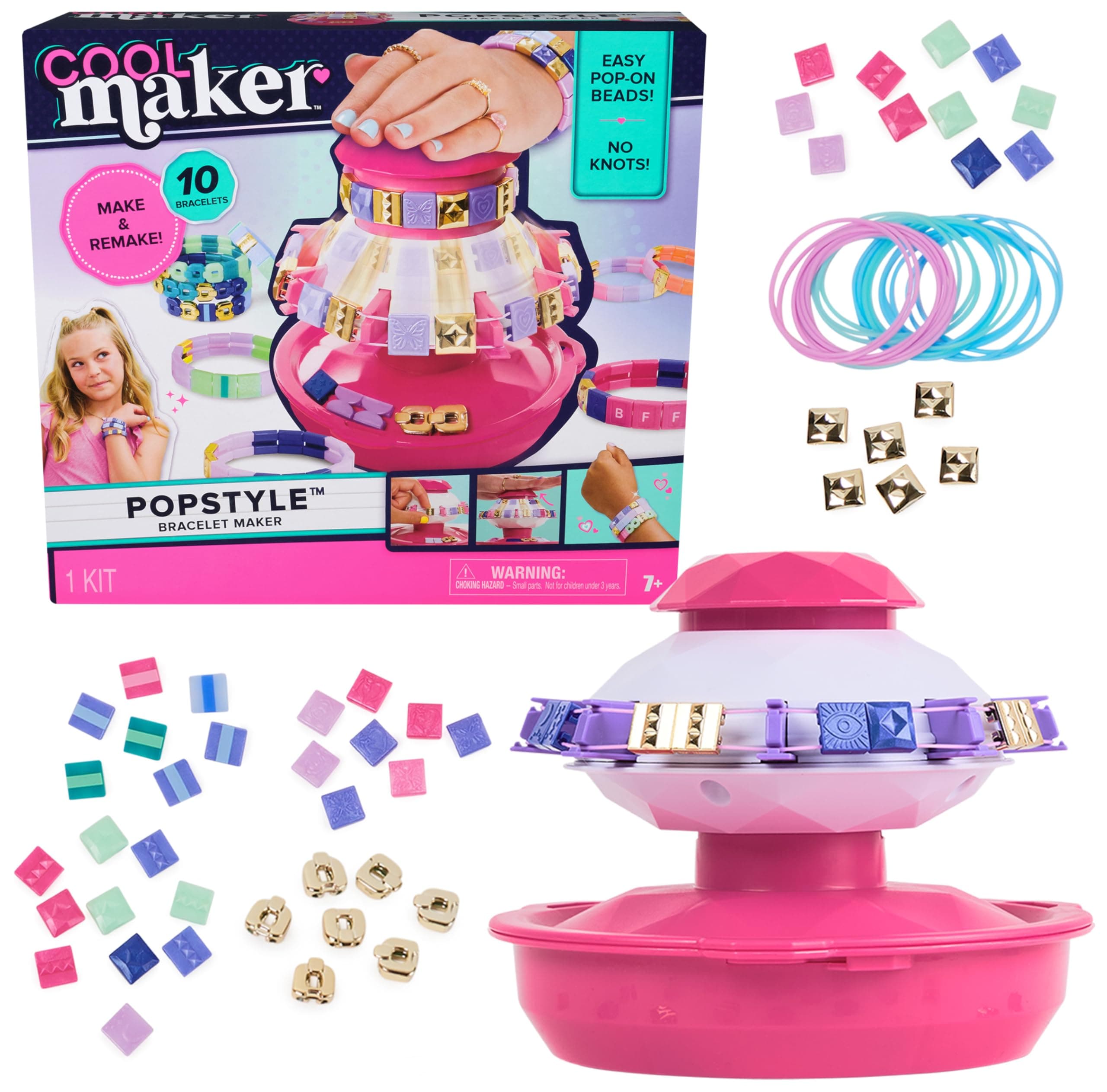Cool Maker, PopStyle Bracelet Making Kit with 170 Beads, Make & Remake 10 (Packaging May Vary), Arts and Crafts Jewelry Kit, Kids Toys for Ages 7 and up