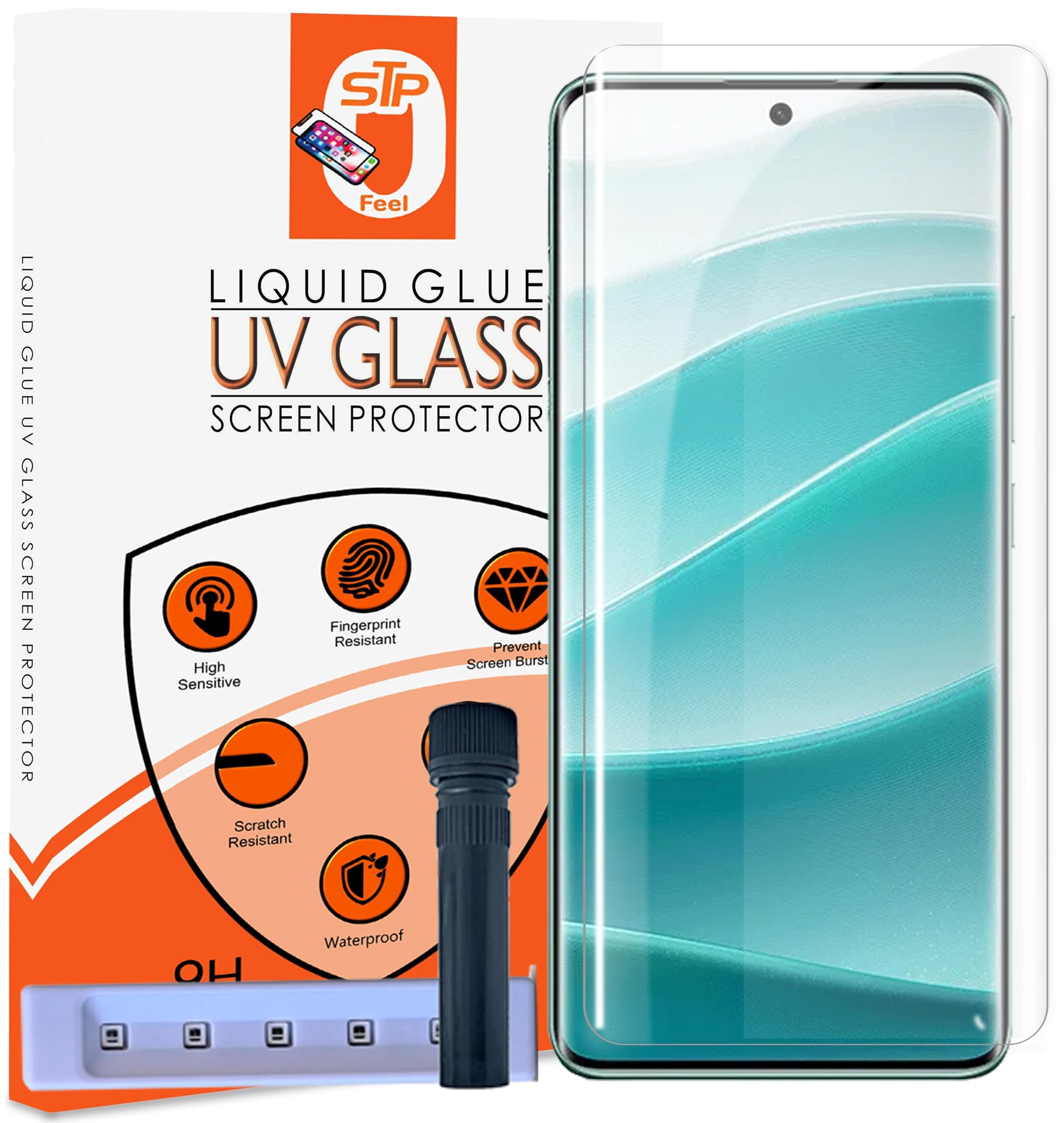 STP FEEL® HD+ UV Tempered Glass Screen Protector Guard Compatible For Vivo V27 5G / Vivo V27 Pro 5G (6.78 Inch, Pack of 1) Full Adhesive UV Curved Case Friendly HD Clarity with easy installation kit