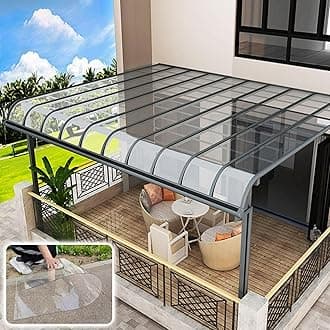 Transparent Polycarbonate Roofing Sheet, Outdoor Patio Greenhouse Panels, UV Rain Protection Rain Pergola Roof Panels, for Patios, Partitions, Etc, Roof(Clear,2X 19.7ft)