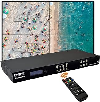 - J-Tech Digital 4k 2x2 4K60Hz HDMI Video Wall Controller Multiviewer Seamless Switch Matrix | 4K60Hz Input and 4K30Hz Output, Supports HDMI, HDCP, RS-232, LAN, Downscale & Upscale, Web Control