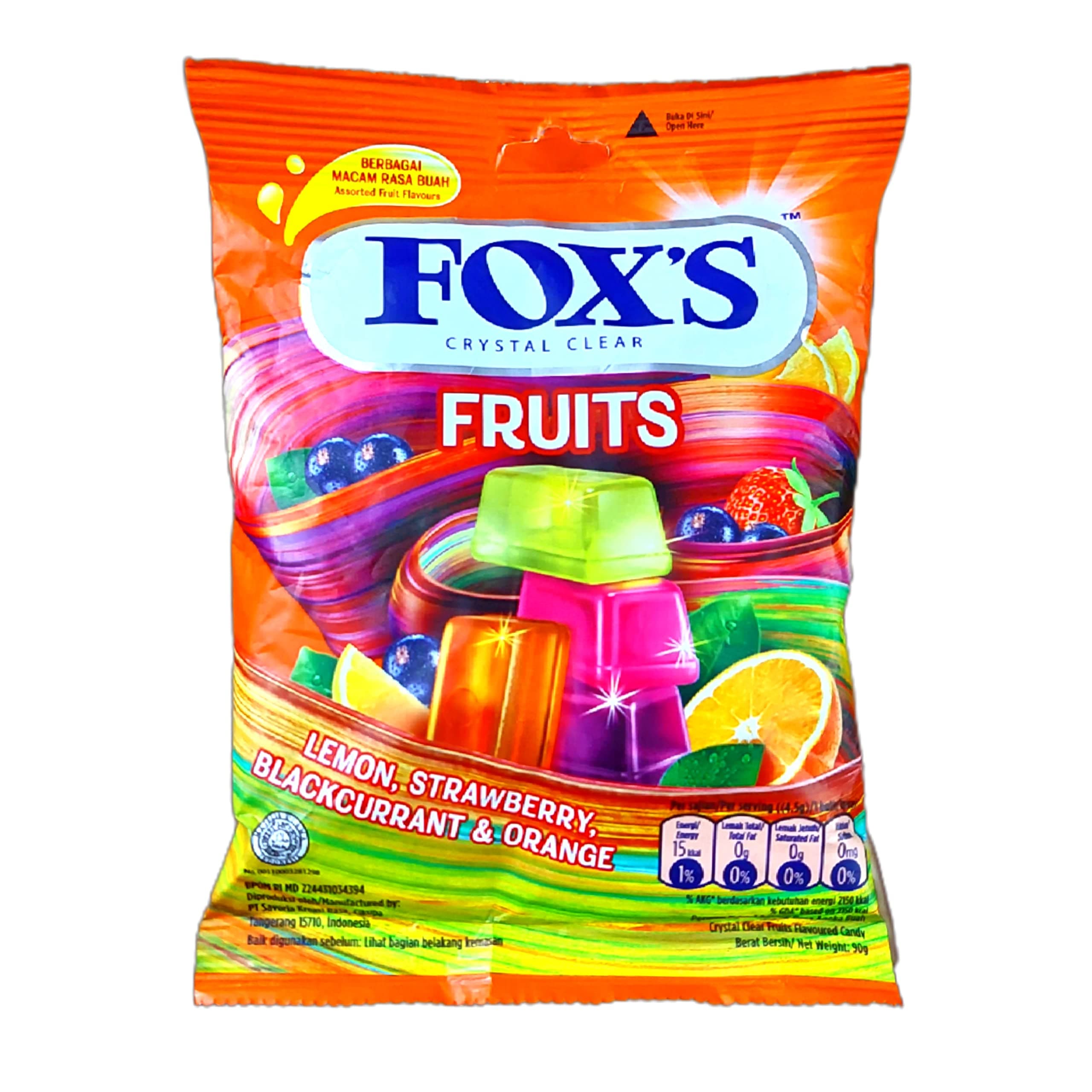 Fox's Crystal Clear Fruits Candy 90g (90Gms)