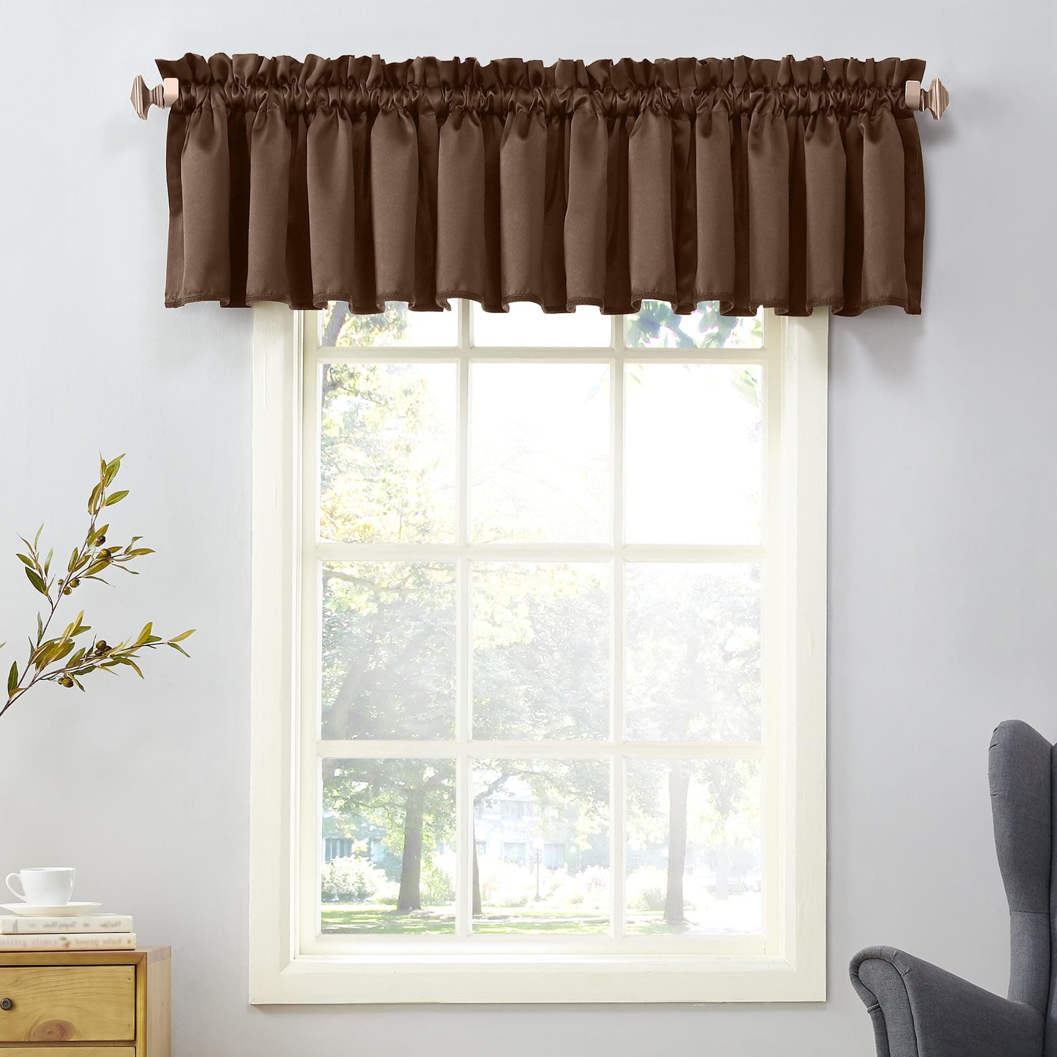 Sun Zero Barrow Energy Efficient Rod Pocket Curtain Valance Pair