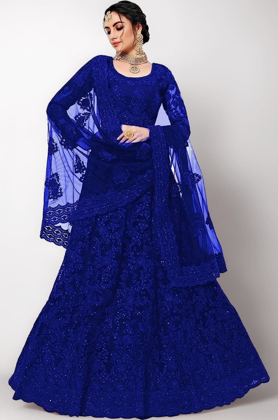 Embroidered Semi Stitched Lehenga Choli