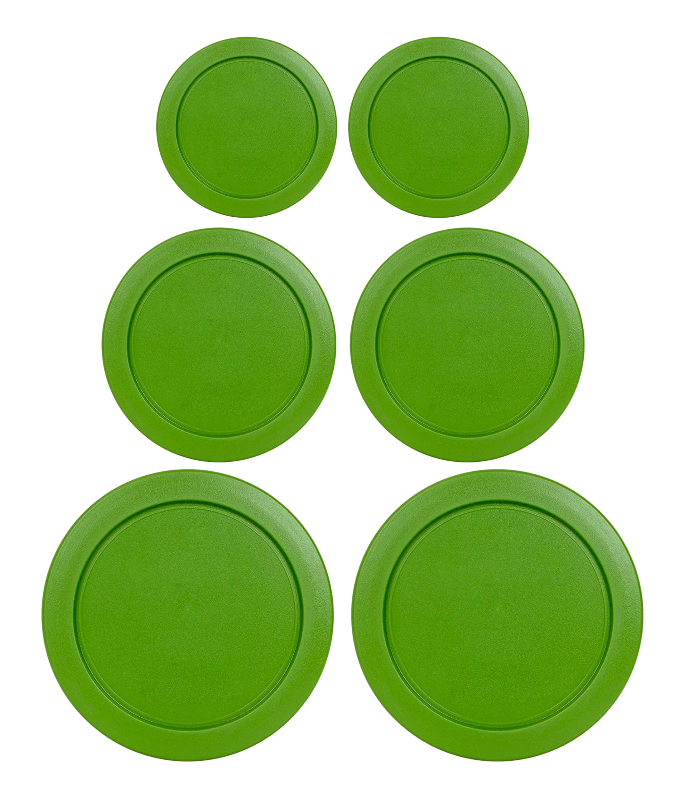 Replacement Lids for Pyrex Containers Round Glass Food Plastic (2) 2-Cup (2) 4-Cup (2) 7-Cup (Green)