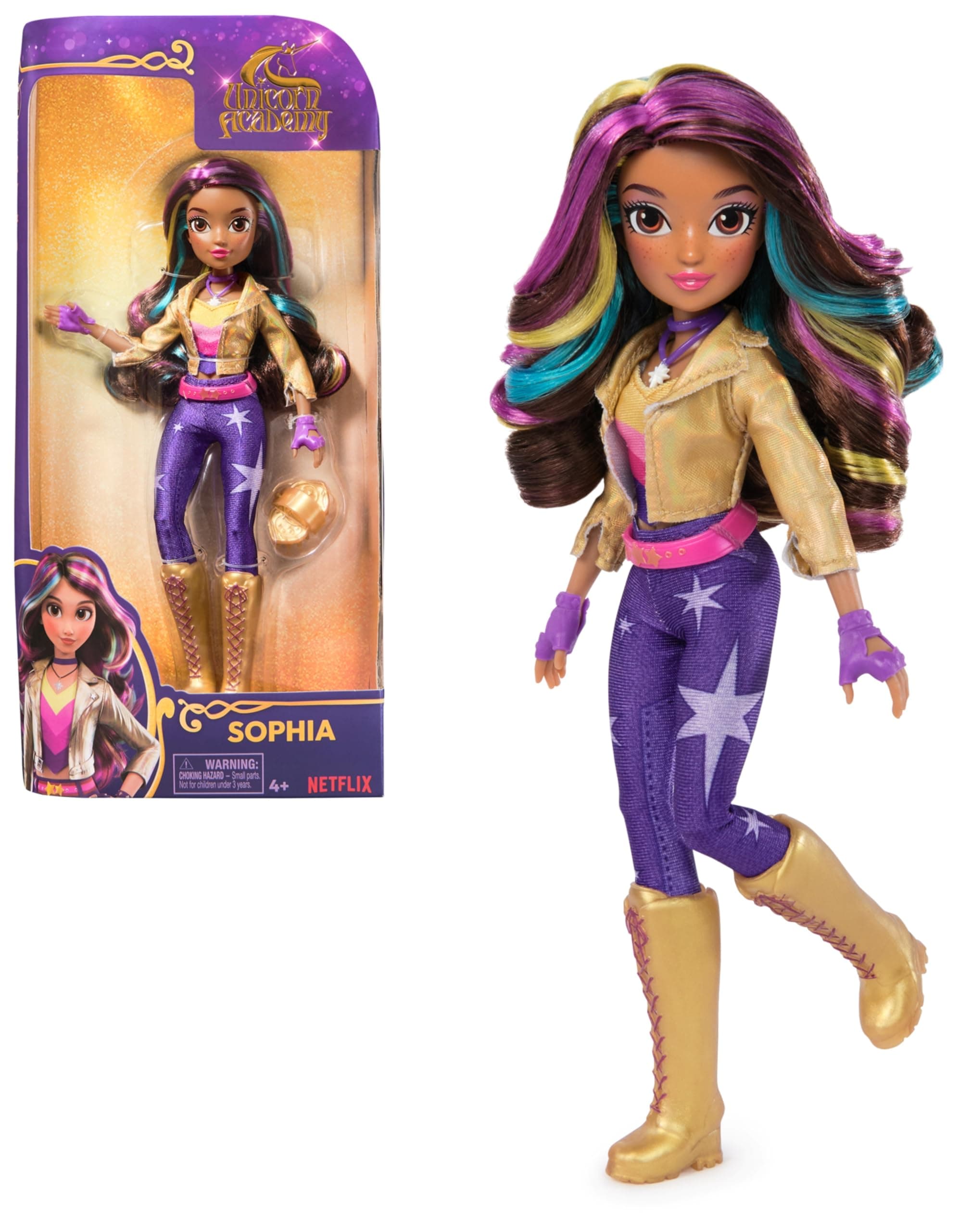 Sophia Doll with 6 Accessories, 9.5”, Dolls & Unicorn Toys for Girls Ages 4 and up