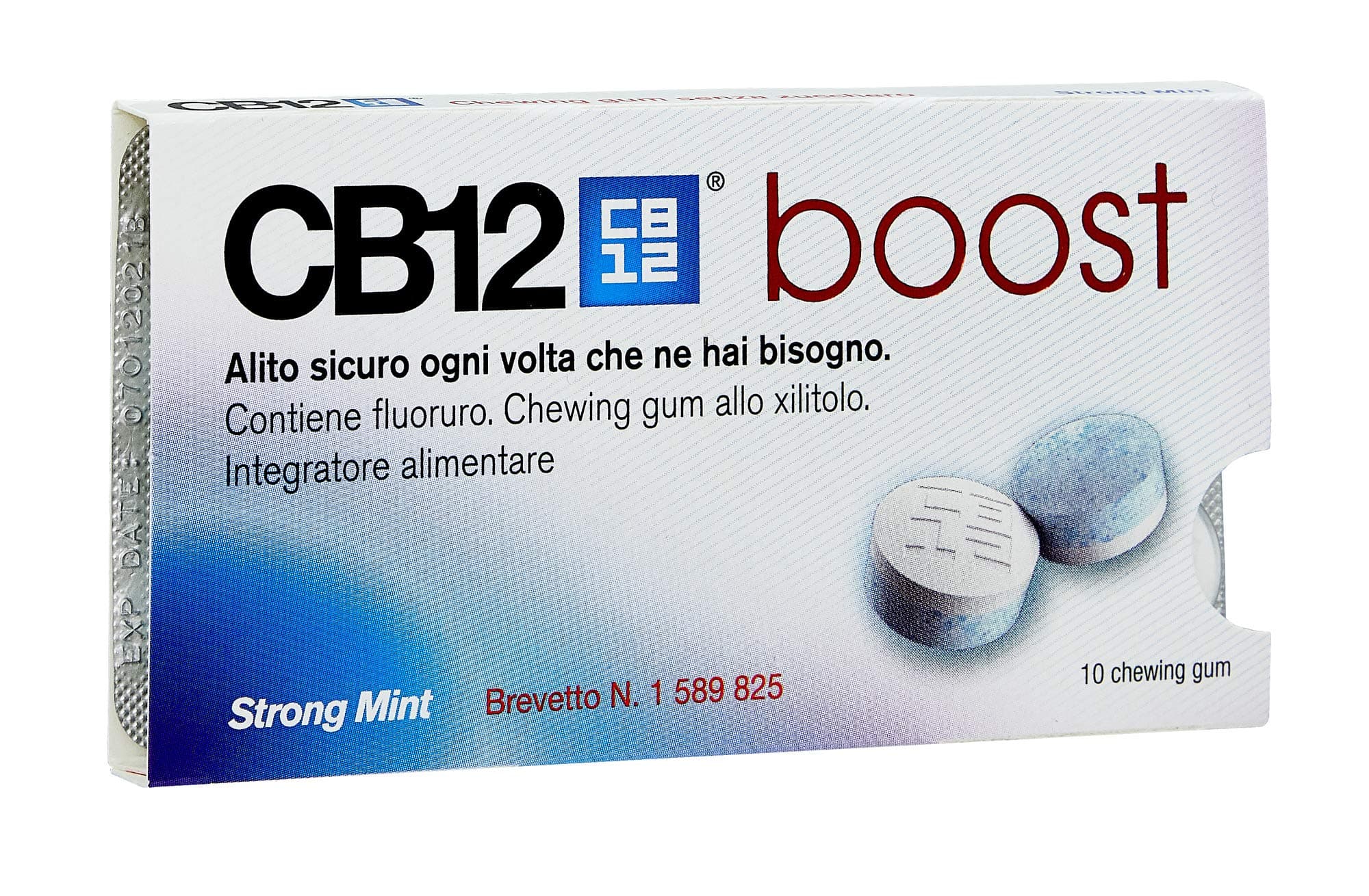 CB12 Boost Sugar Free Chewing Gum Strong Mint - 10 Count (Pack of 1)