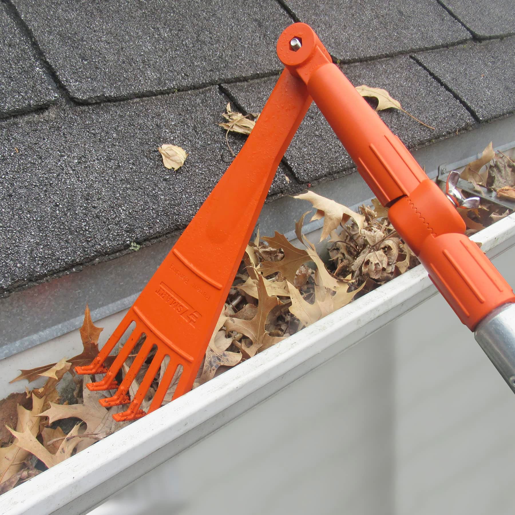 Mini Rake Head – Gutter Rake Tool for Removing Leaves & Debris from Roofs, Gutters & Hard-to-Reach Areas – Fits Standard Acme Thread & Recommended EZ Smart Pole (Not Included)