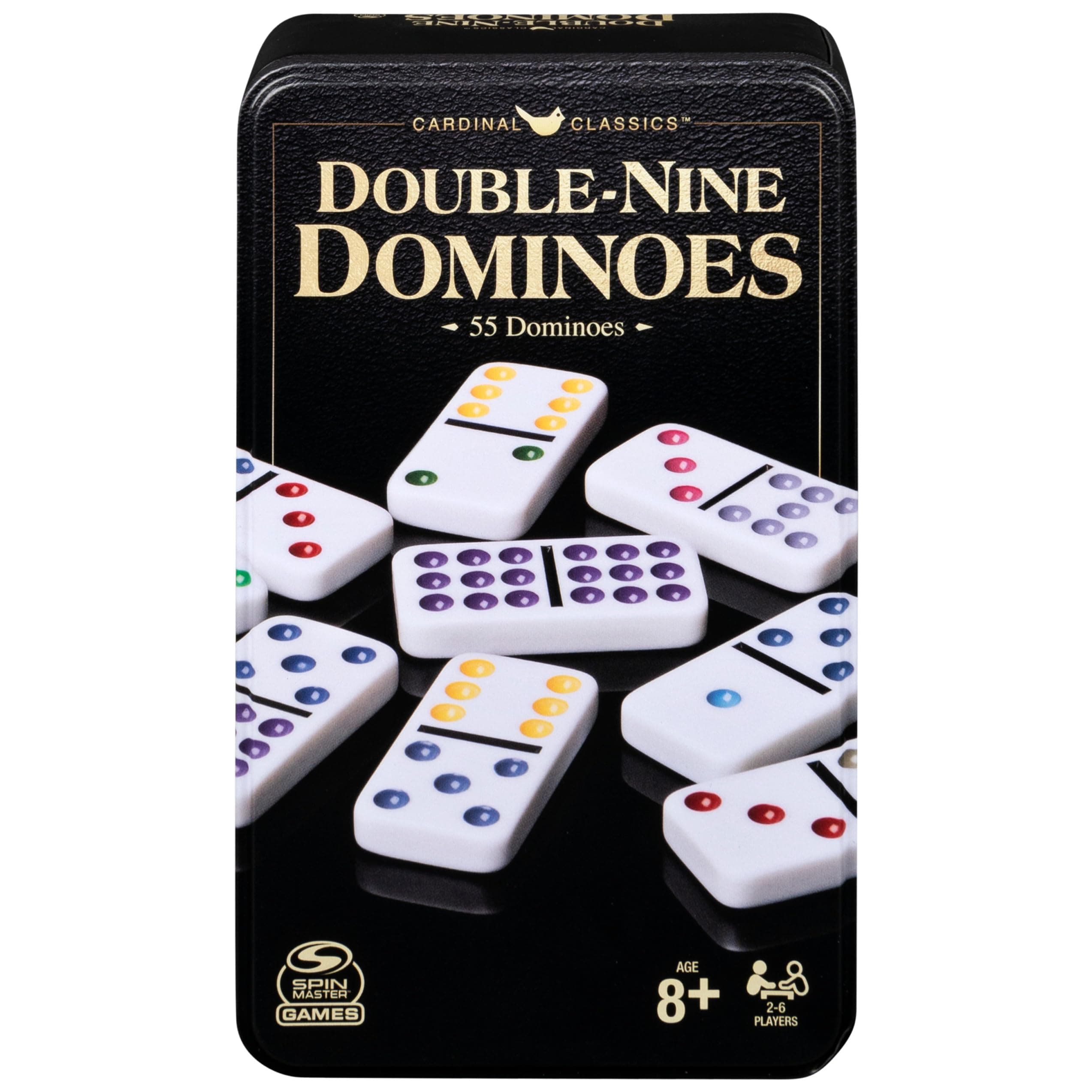 Cardinal Classics Double Nine Dominoes Set in Storage Tin, Classic Game for Kids & Adults Ages 8+