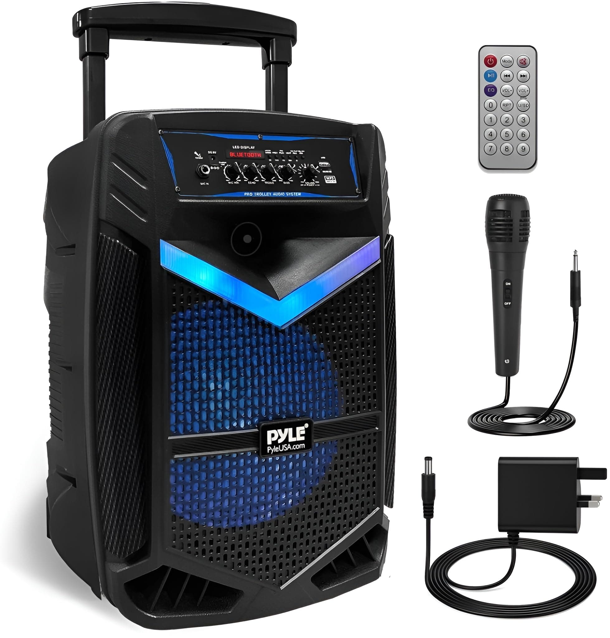 Portable Bluetooth Karaoke Machine, 1200W Rechargeable Speaker System with 38cm Subwoofer, Mic Input, Party Lights, USB SD Radio, Voice Amplifier, Singing Machine for Kids and Adults