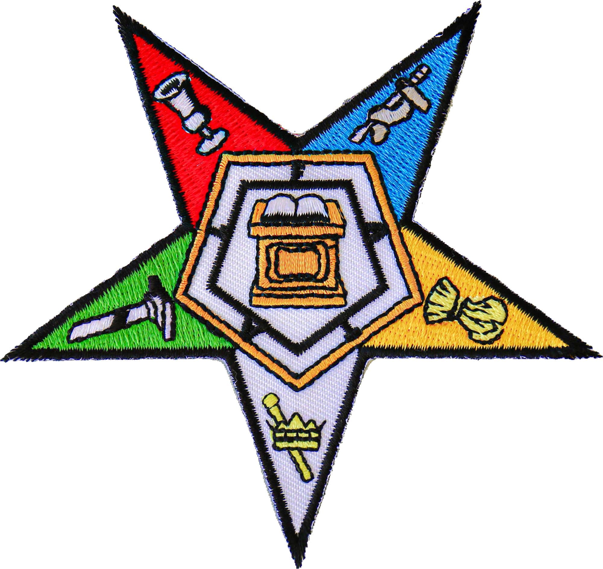 Eastern Star Mason Patch - by Ivamis Trading - 4 inch - Embroidered Iron on Patch (P3848)