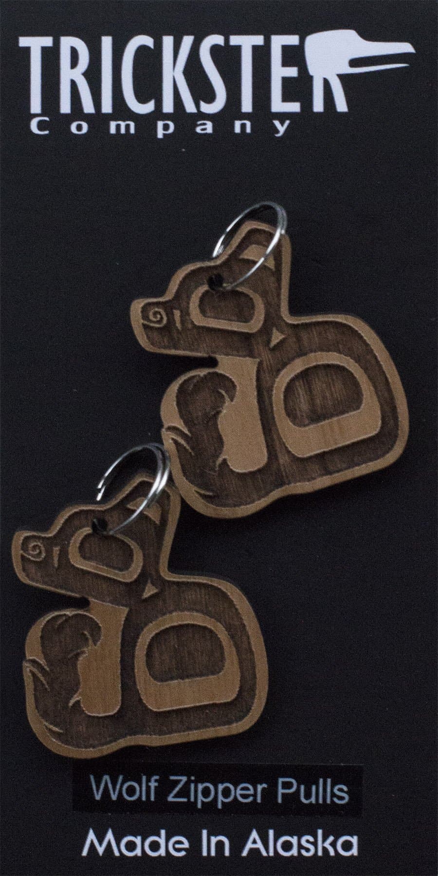 Trickster Company Northwest Coast Native Art Formline Zipper Pull - Wolf