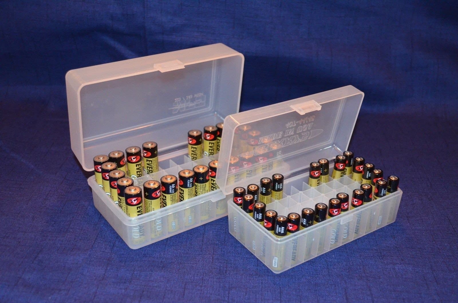 (Ship from USA) AA & AAA Battery Plastic Storage Containers HOLDS 50 BATTERIES EACH (CLEAR)