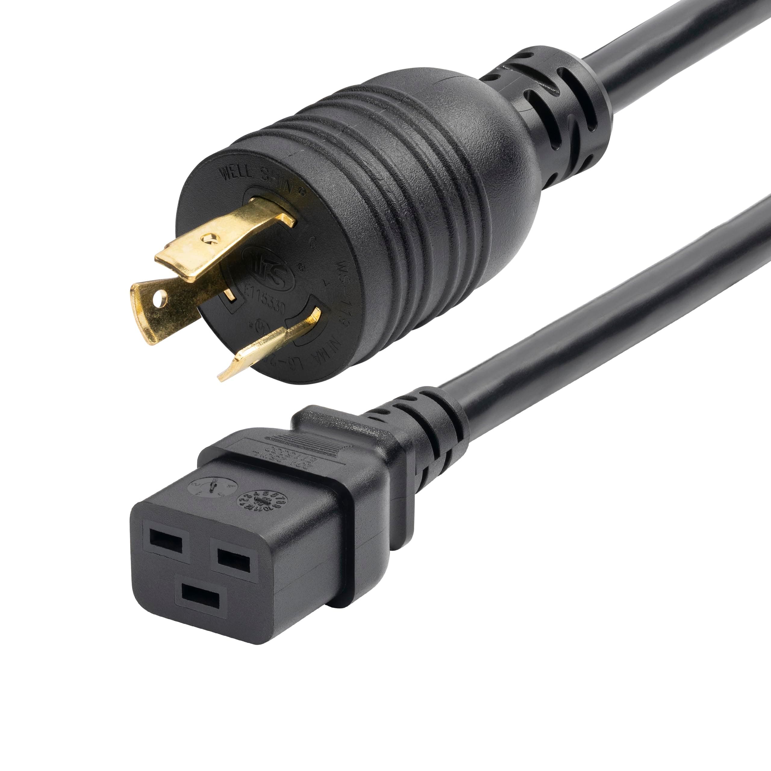 StarTech.com 6ft (1.8m) Heavy Duty Power Cord, Twist-Lock NEMA L6-20P to IEC 60320 C19, 20A 250V, 12AWG, Heavy Gauge Plug Converter Cable - UL Listed, TAA (ZA16-2600-POWER-CORD)