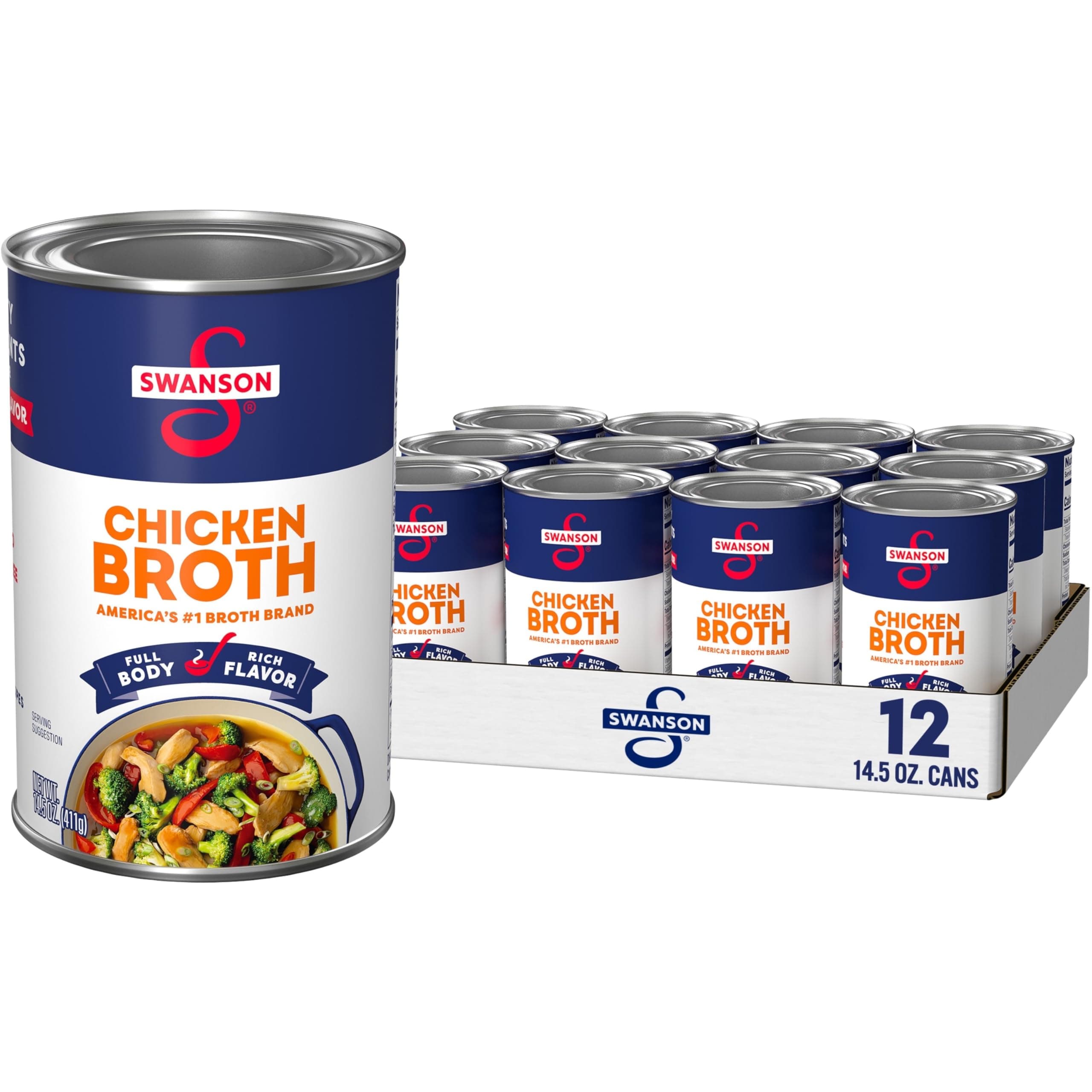 Swanson Chicken Broth, 14.5 Oz Can (12 Pack)