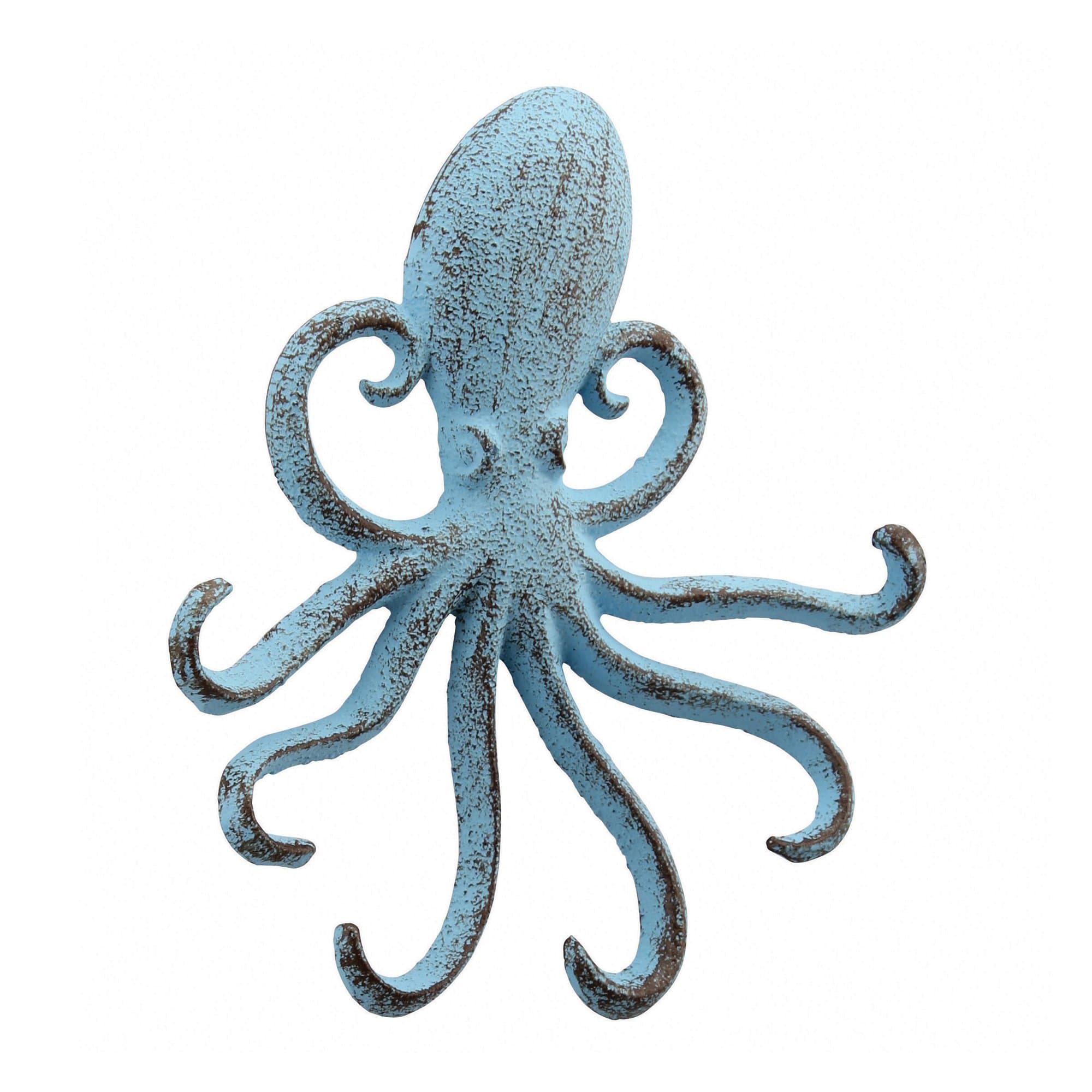 Stonebriar Decorative Cast Iron Blue Octopus Multi Wall Hook