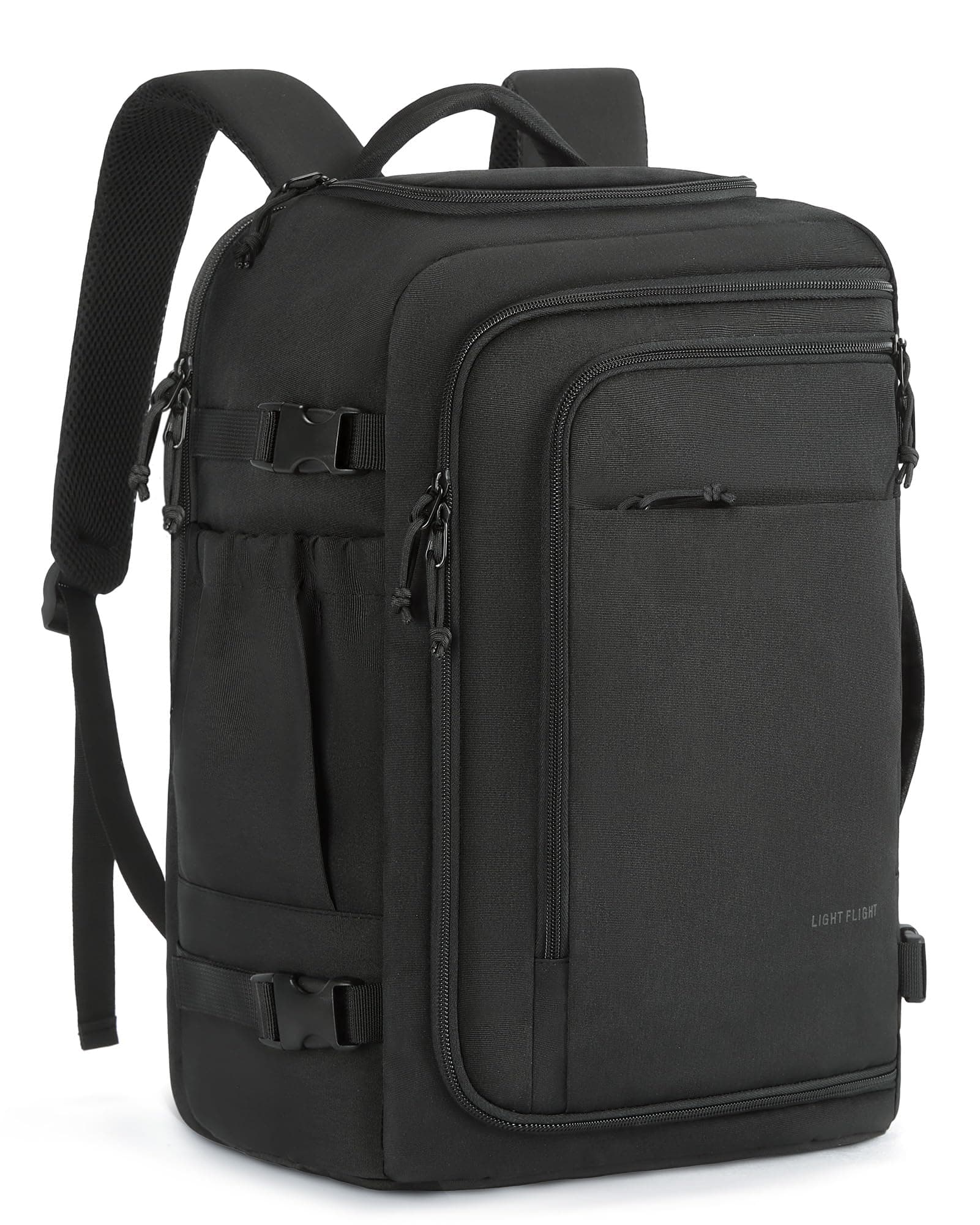 LIGHT FLIGHT Travel Backpack Carry On Flight Approved TSA Friendly Backpack Water-resistant Lightweight Business Large Weekender Bag Casual Daypack 15.6" Laptop Backpack for Men Women,Black