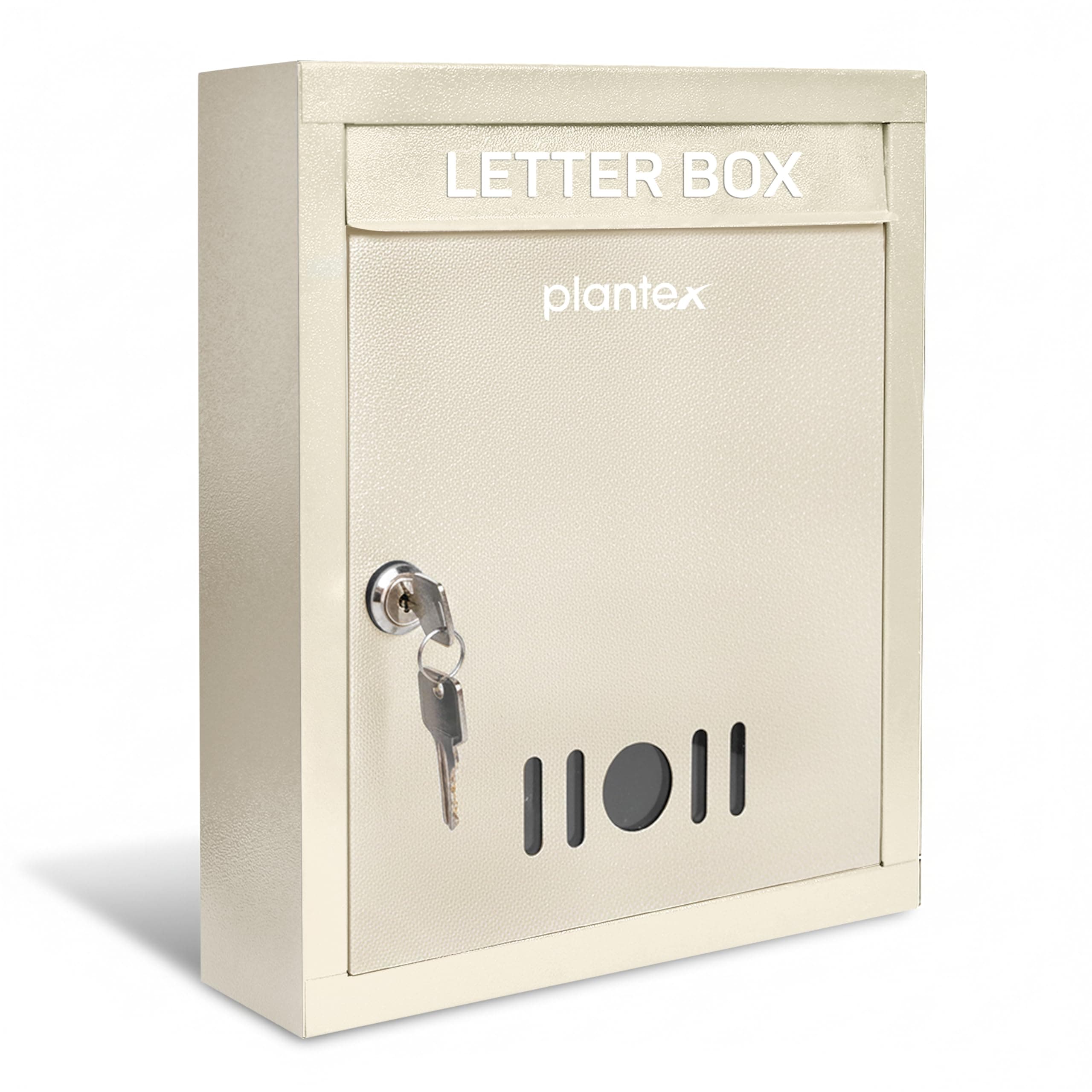 Plantex A4 Size Letter Box - Mail Box/Post Box/Letter Box for Home gate/Suggestion Box for Office- School/Complaint Box/Donation Box with Lock and Keys (Ivory) - Wall Mount
