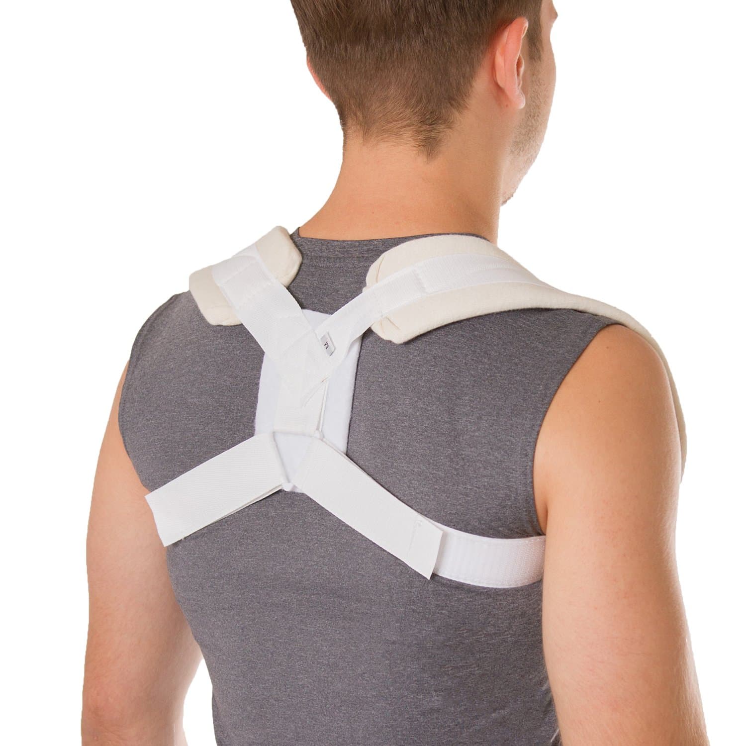 Clavicle Support Brace - Figure 8 Upper Back Brace Posture Corrector for Women and Men, Shoulder Straightener, Kyphosis Relief, Sling for Injuries and Fractures (Medium)