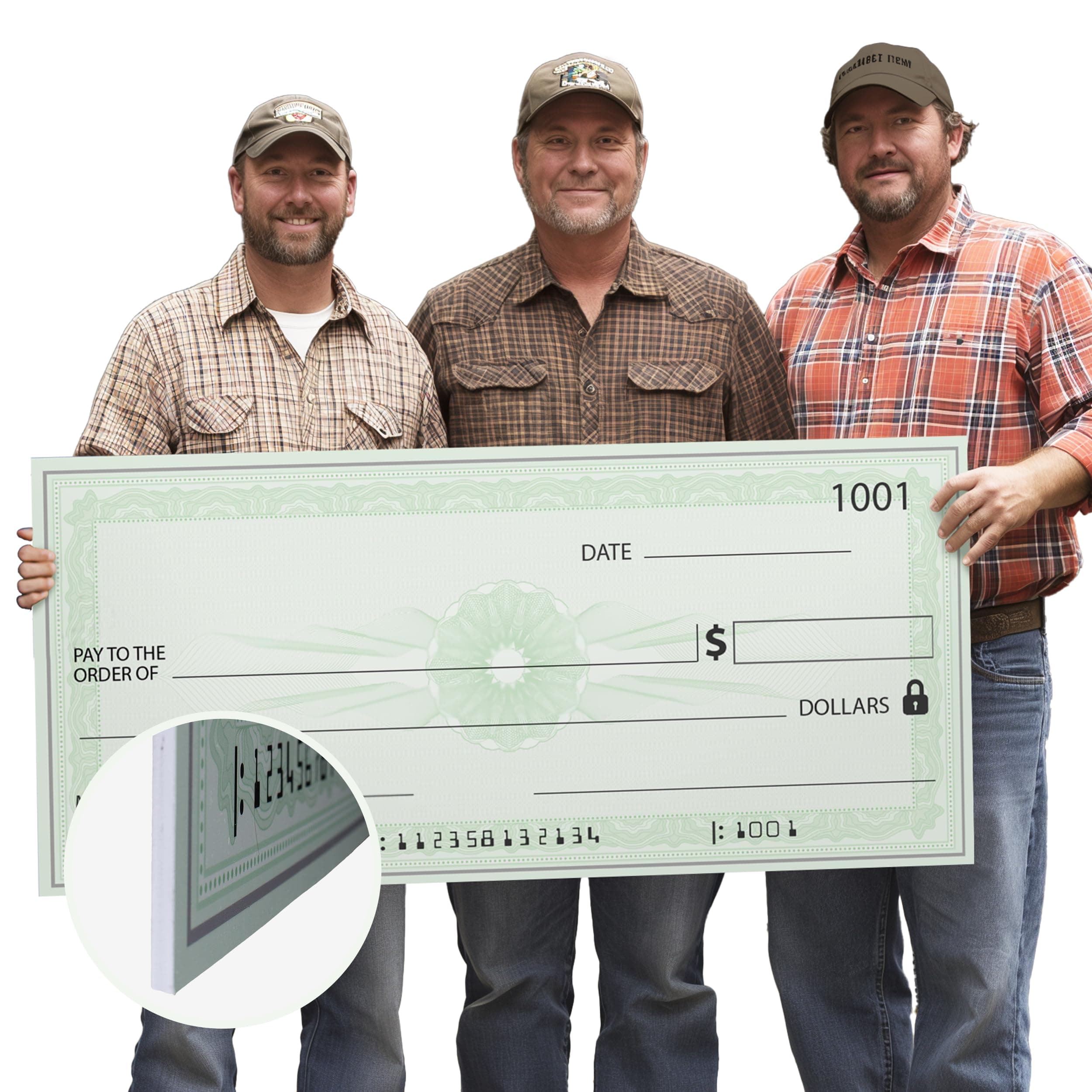 Giant Check | 36x16 Dry Erase Big Check for Presentations - Oversized Fake Check