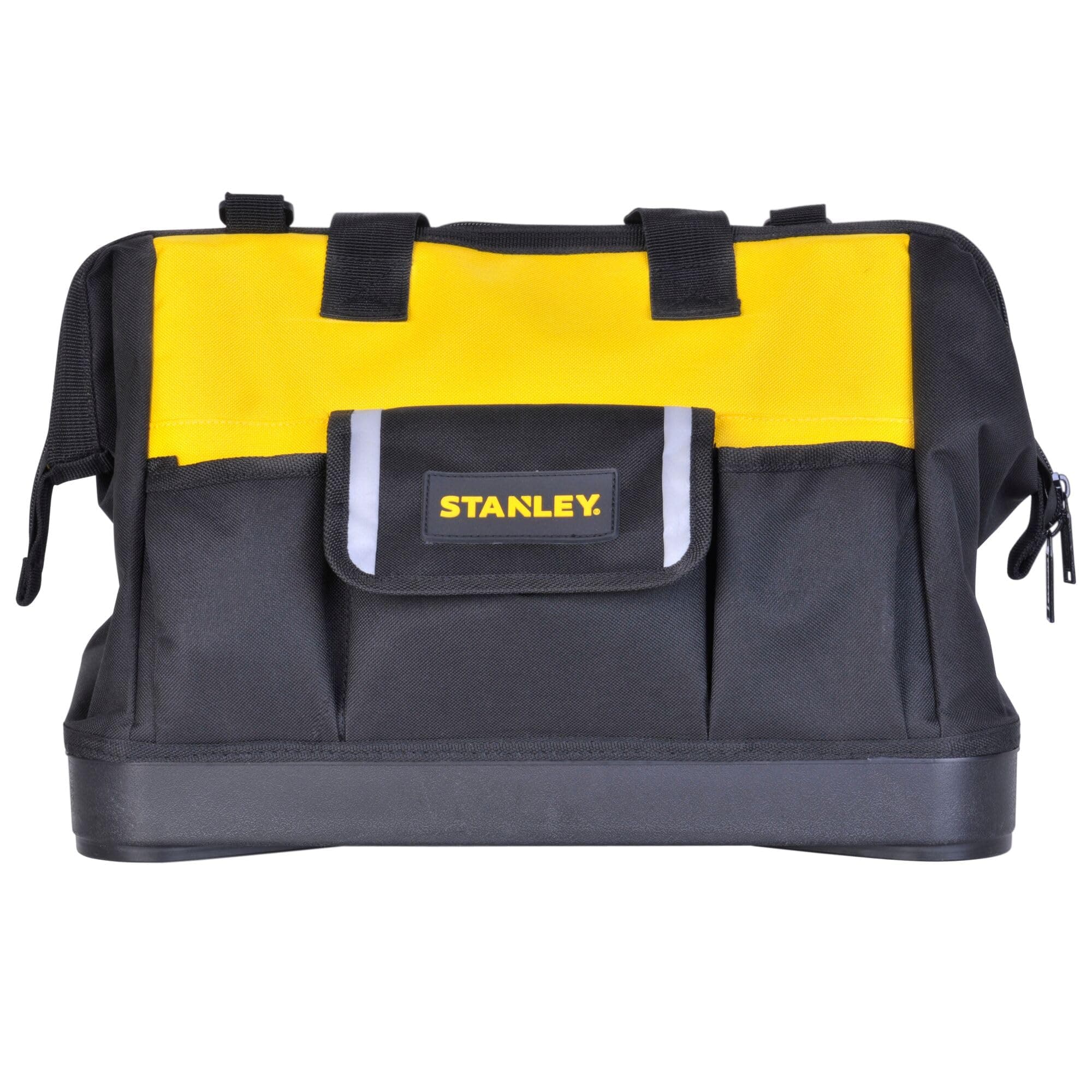 STANLEY STST516126 16'' Multipurpose Tools Storage Water Proof Open Mouth Bag for Easy & Convenient Storage, 1 Year Warranty, YELLOW & BLACK